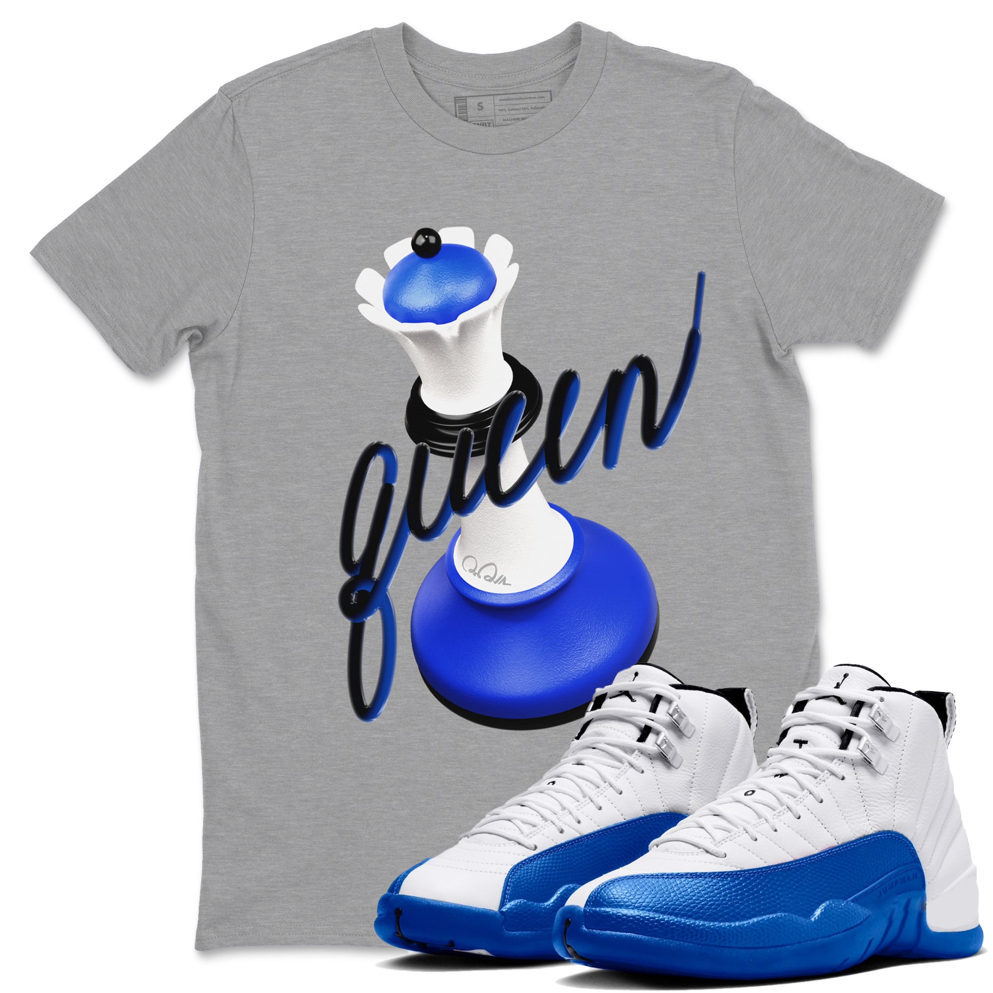 3D Queen snkmatch Tees - Air Jordan 12 Blueberry