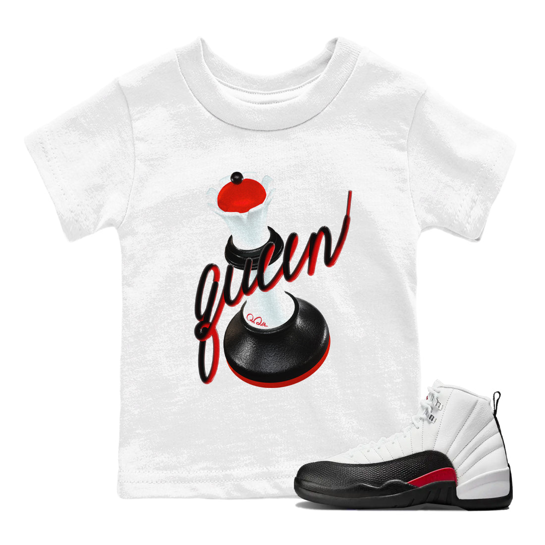 3D Queen snkmatch Tees Kids - Air Jordan 12 Taxi Flip