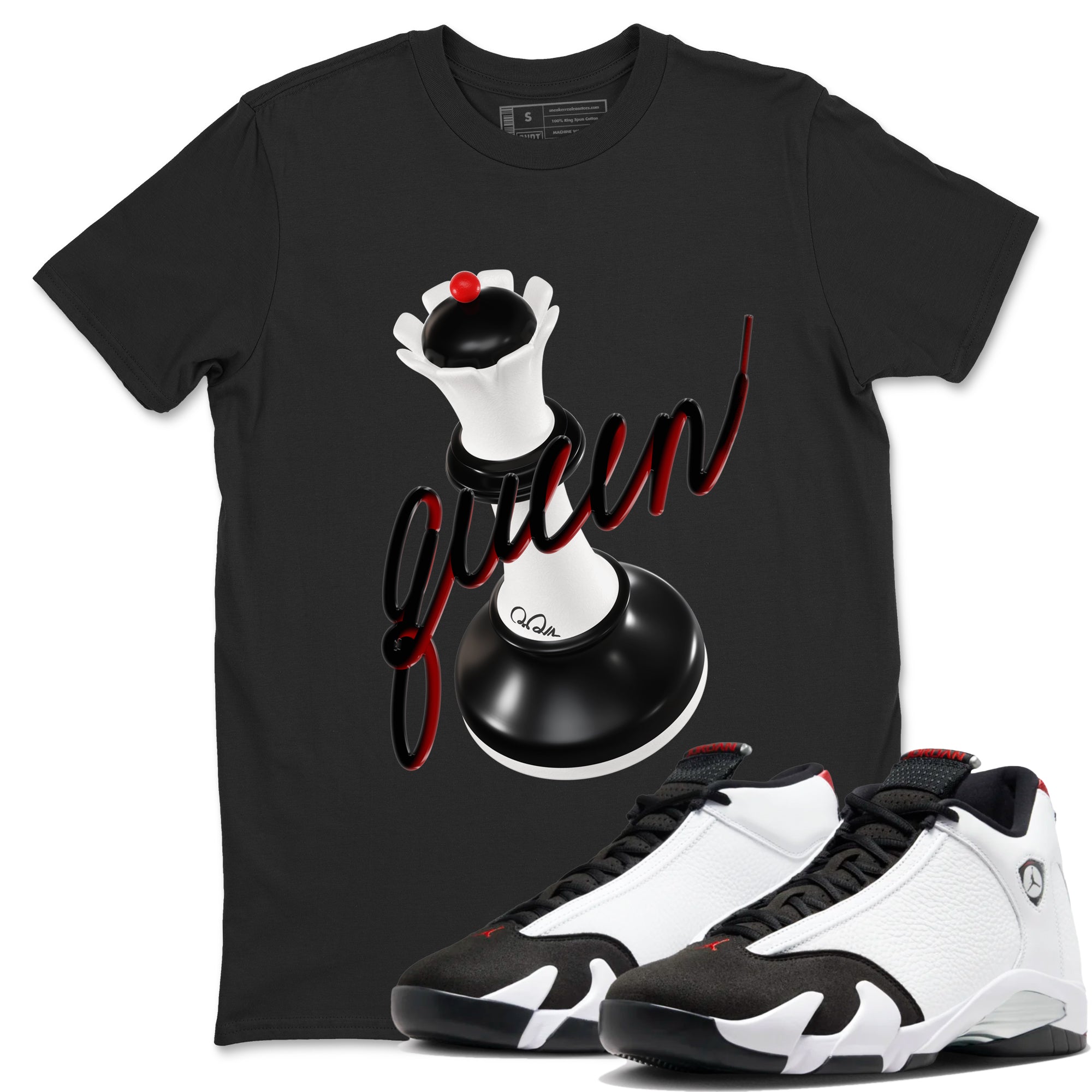 3D Queen snkmatch Tees - Air Jordan 14 Black Toe