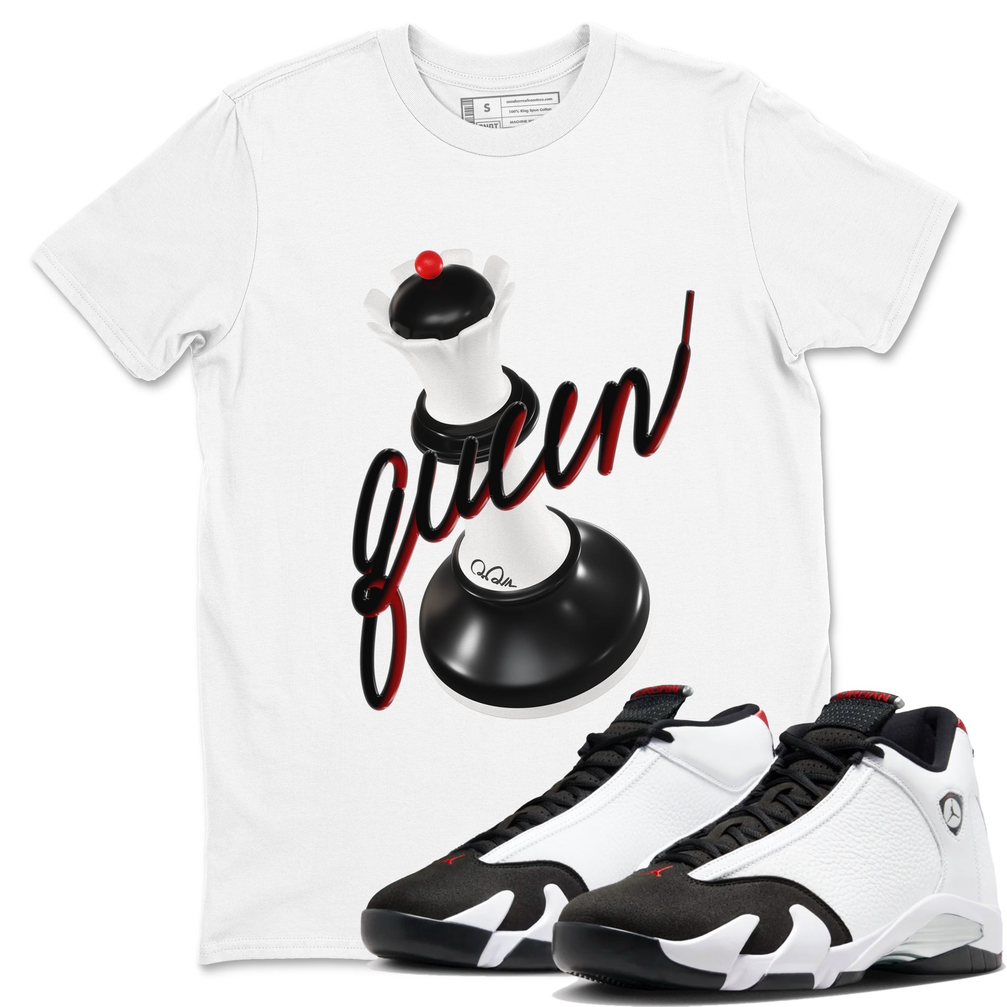 3D Queen snkmatch Tees - Air Jordan 14 Black Toe