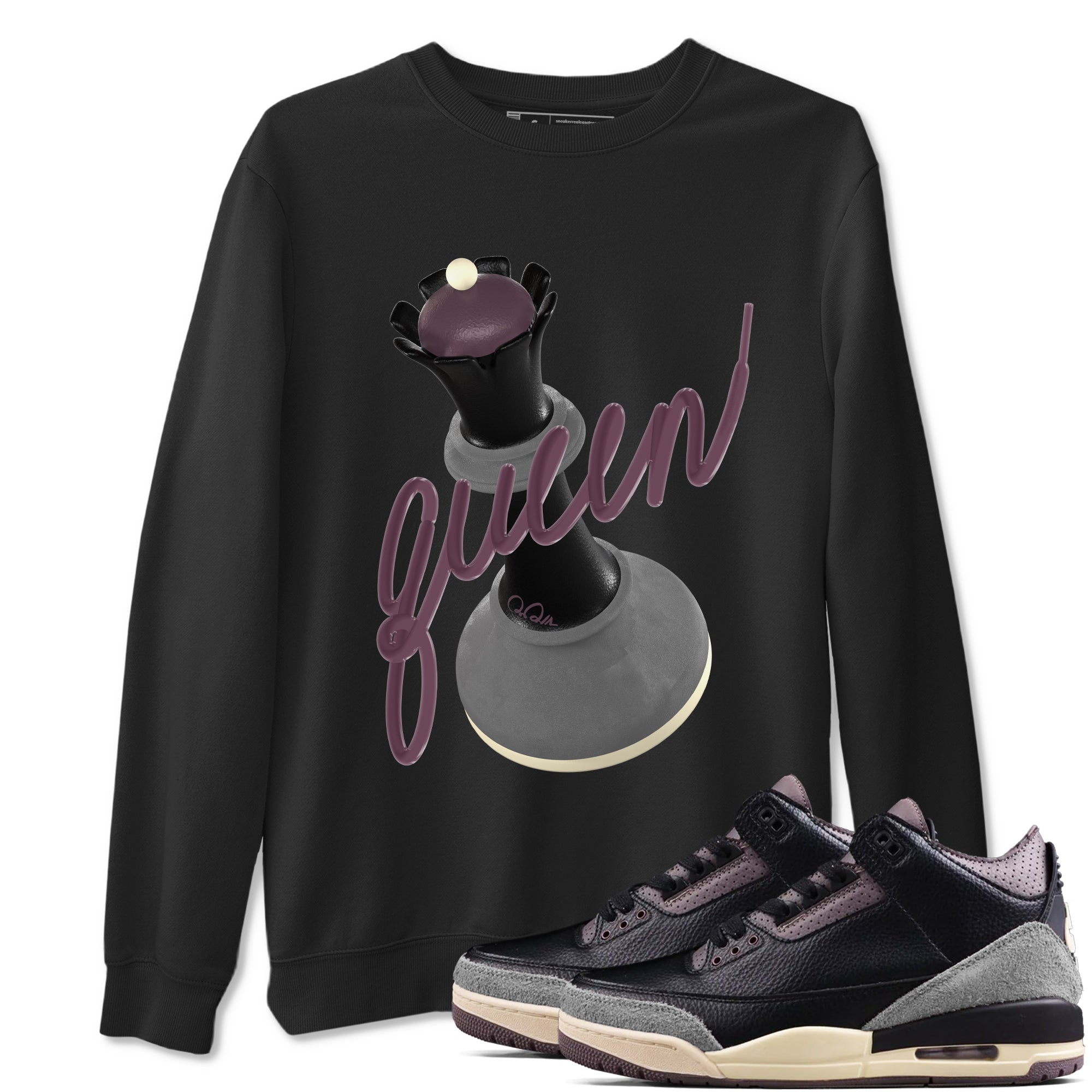 3D Queen snkmatch Tees - Air Jordan 3 A Ma Maniere x Black
