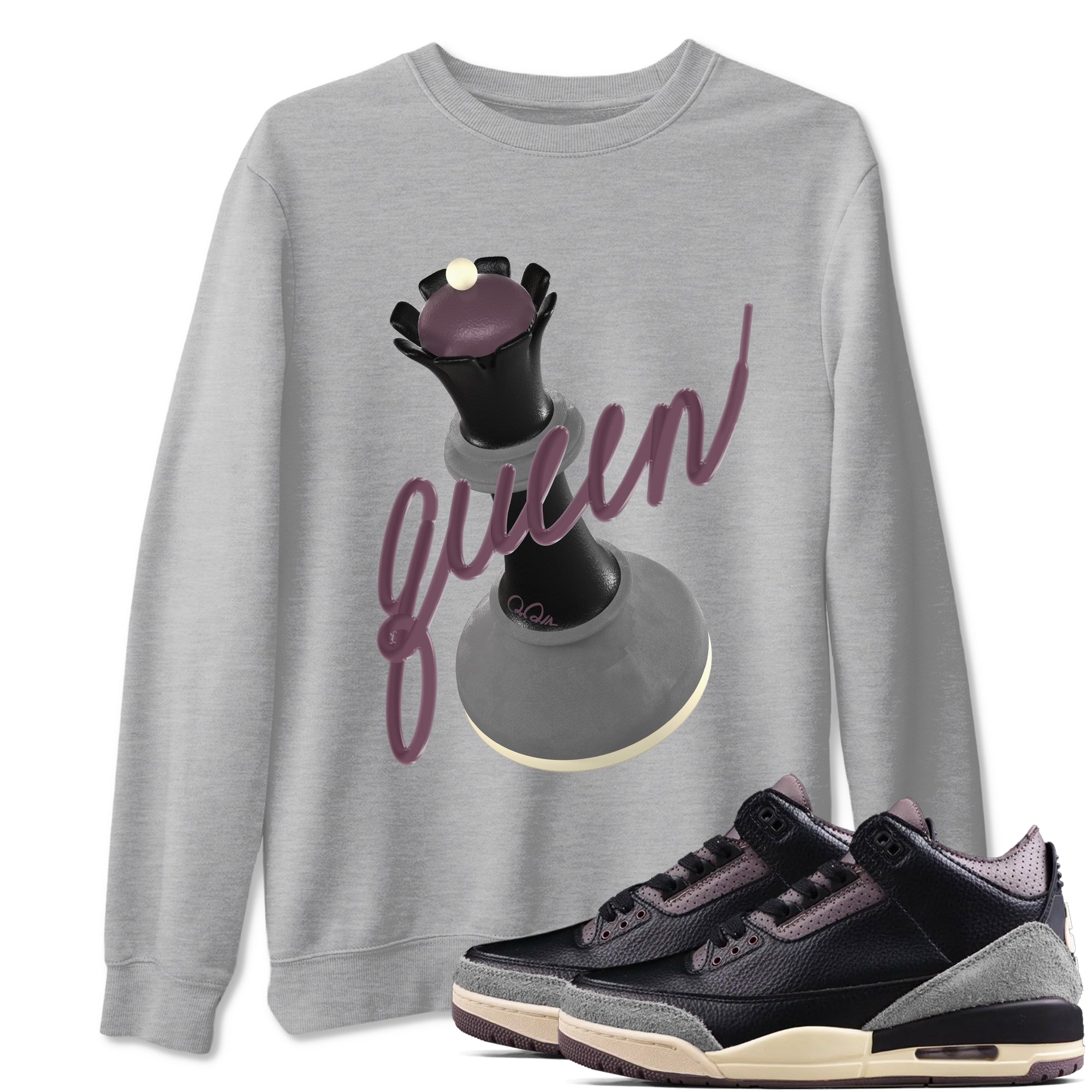 3D Queen snkmatch Tees - Air Jordan 3 A Ma Maniere x Black