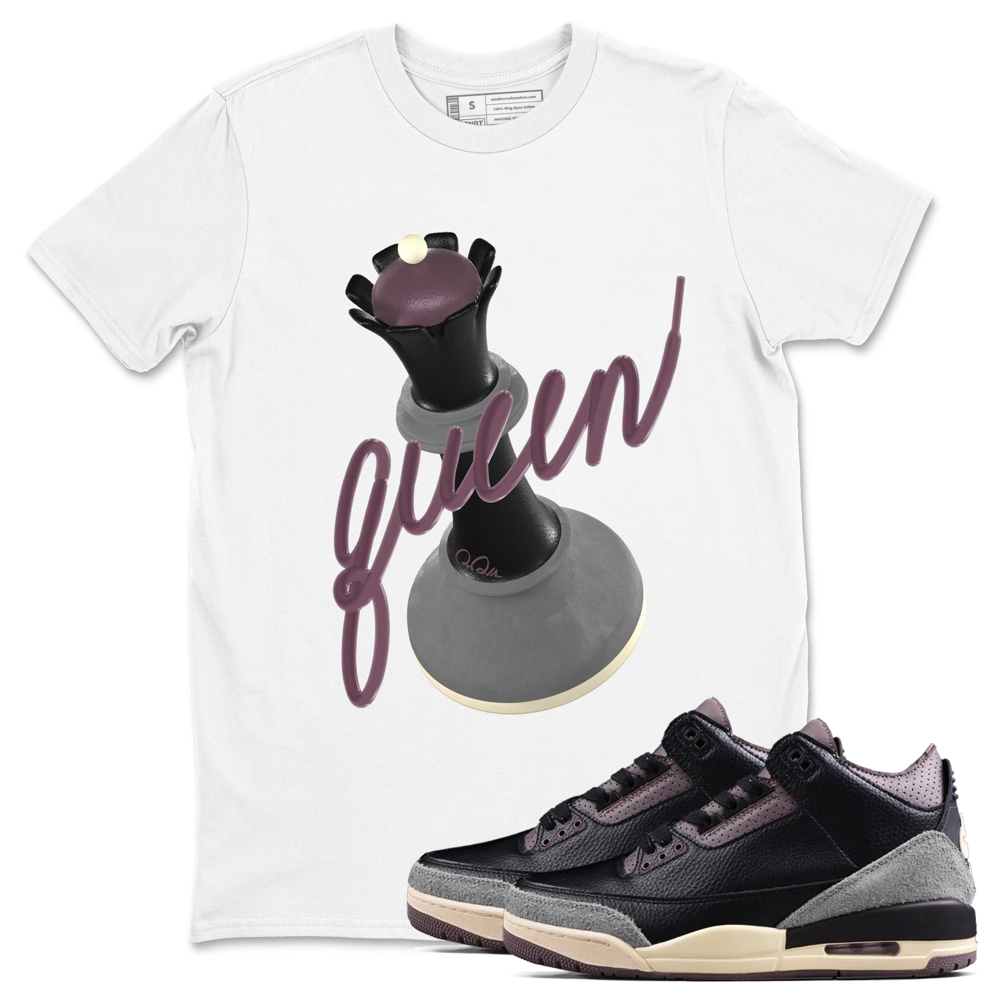 3D Queen snkmatch Tees - Air Jordan 3 A Ma Maniere x Black