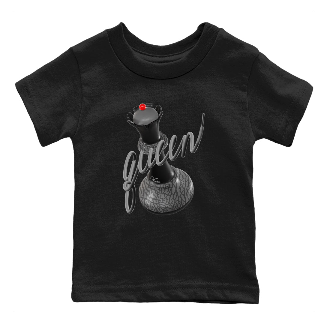 3D Queen snkmatch Tees Kids - Air Jordan 3 Black Cement