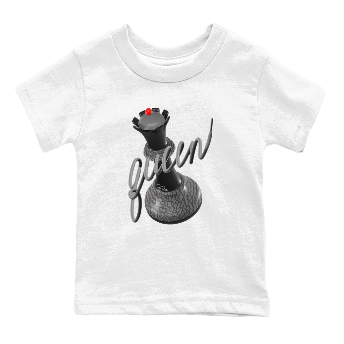 3D Queen snkmatch Tees Kids - Air Jordan 3 Black Cement