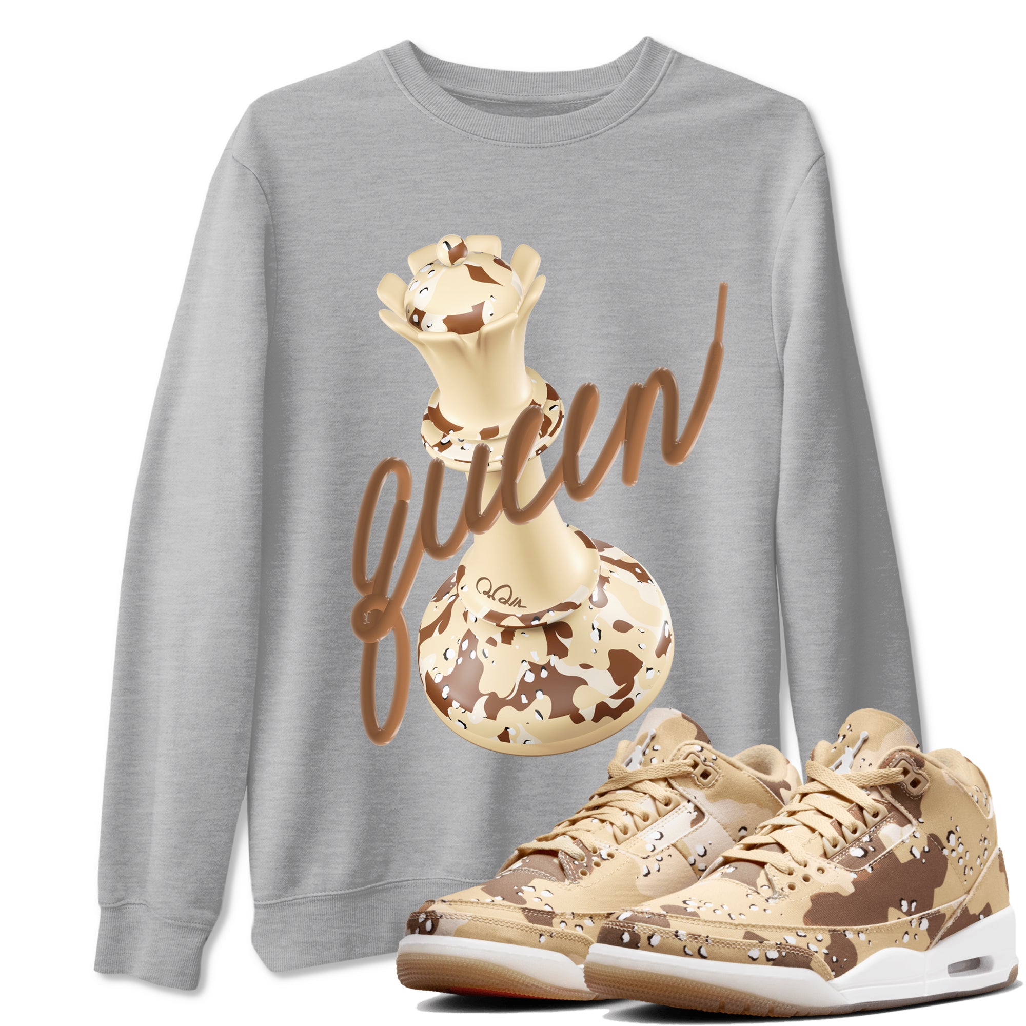 3D Queen snkmatch Tees - Air Jordan 3 Desert Camo