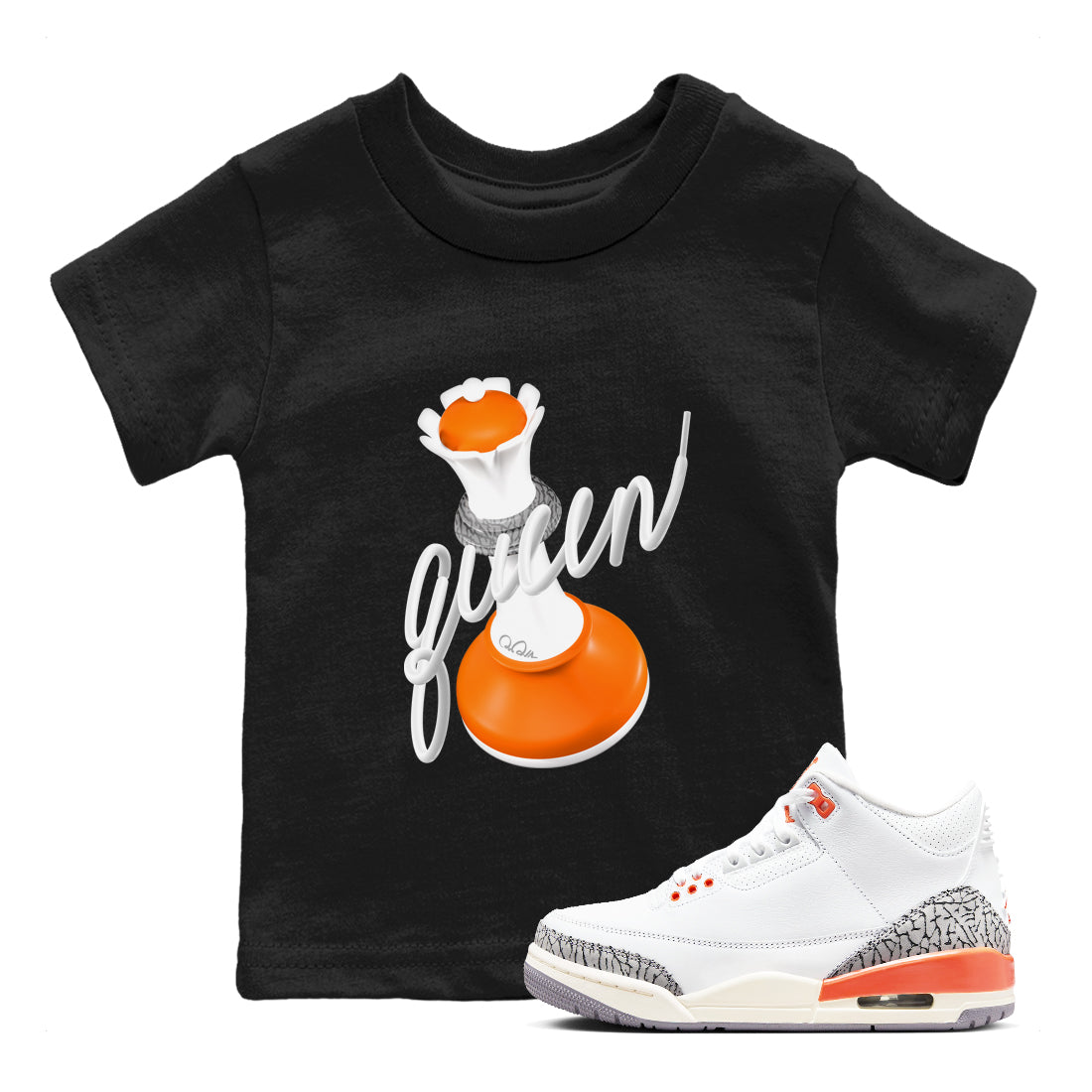 3D Queen snkmatch Tees Kids - Air Jordan 3 Georgia Peach