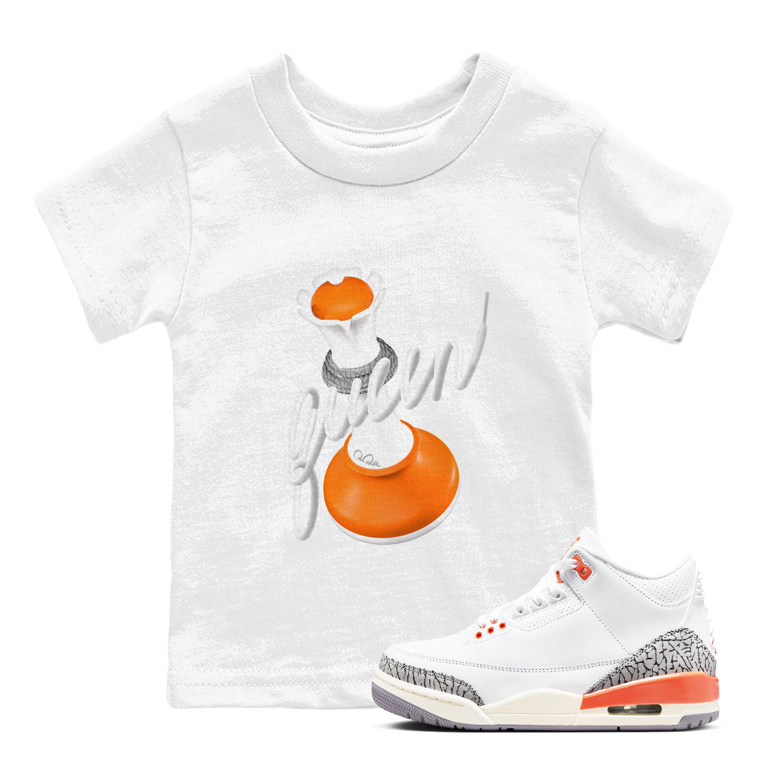 3D Queen snkmatch Tees Kids - Air Jordan 3 Georgia Peach
