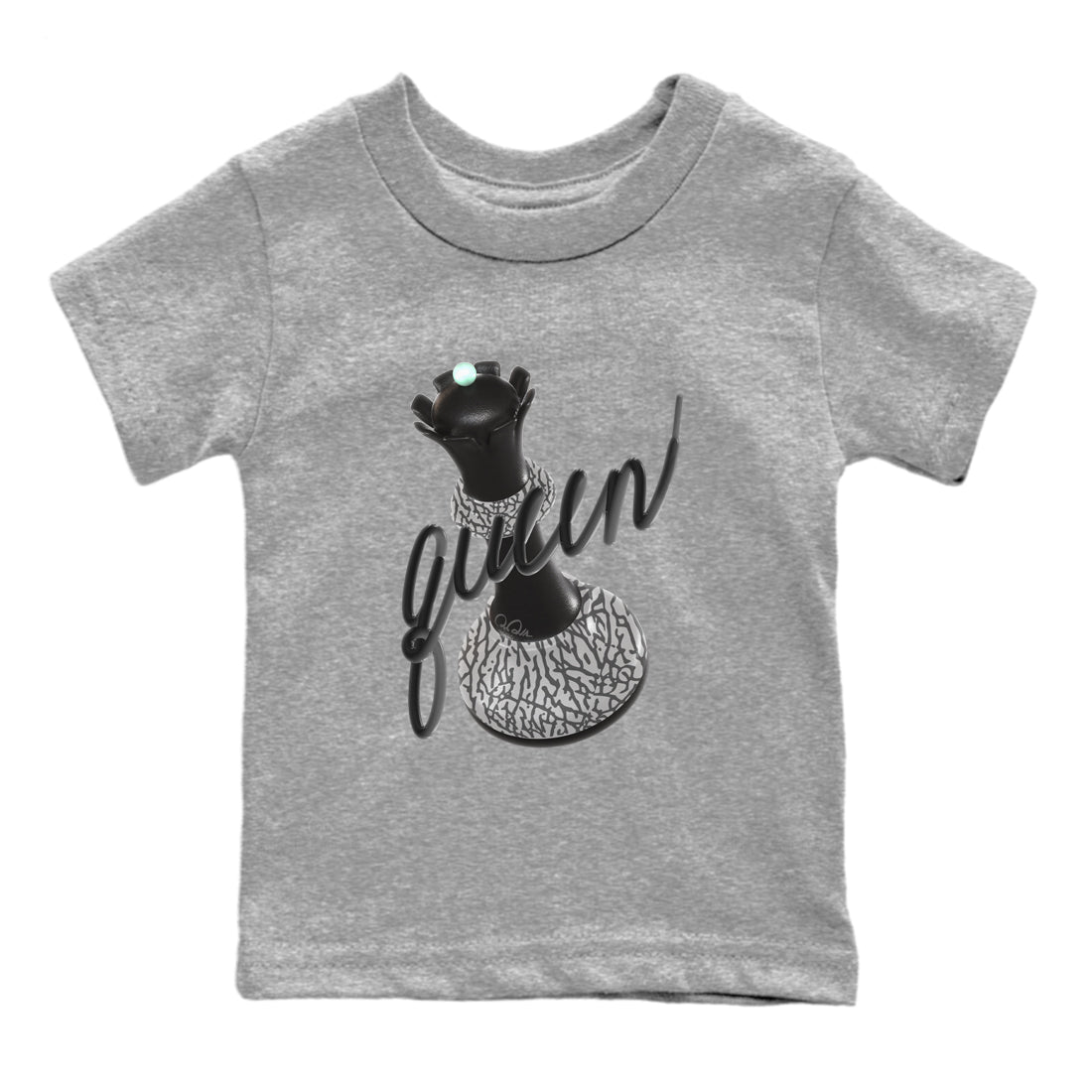 3D Queen snkmatch Tees Kids - Air Jordan 3 Green Glow