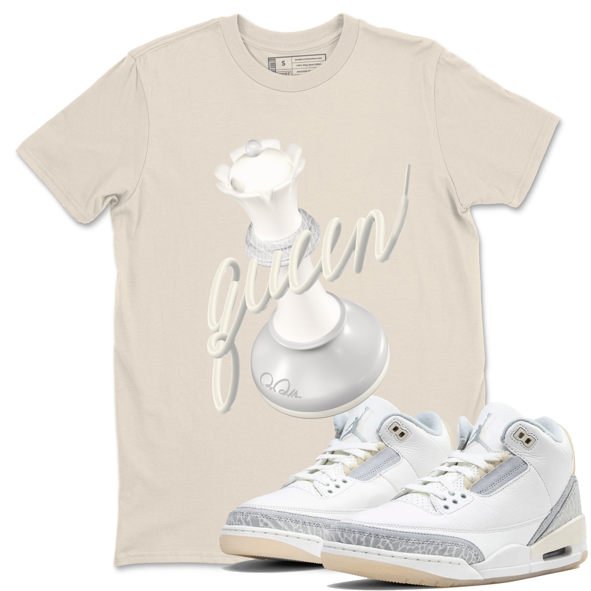 3D Queen snkmatch Tees - Air Jordan 3 Ivory