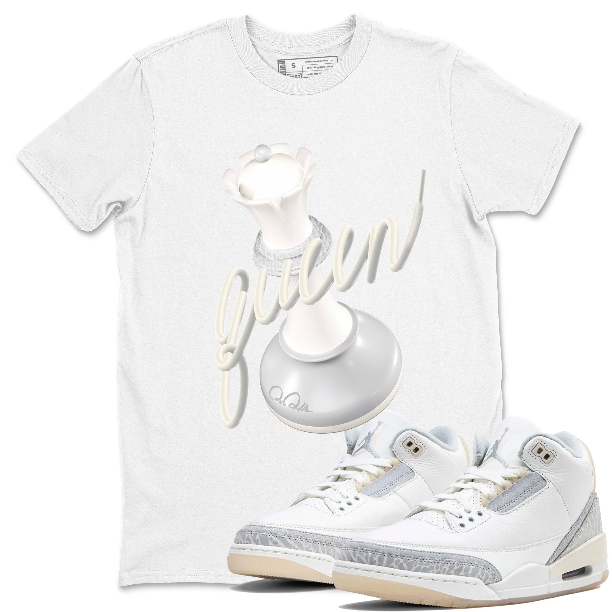 3D Queen snkmatch Tees - Air Jordan 3 Ivory