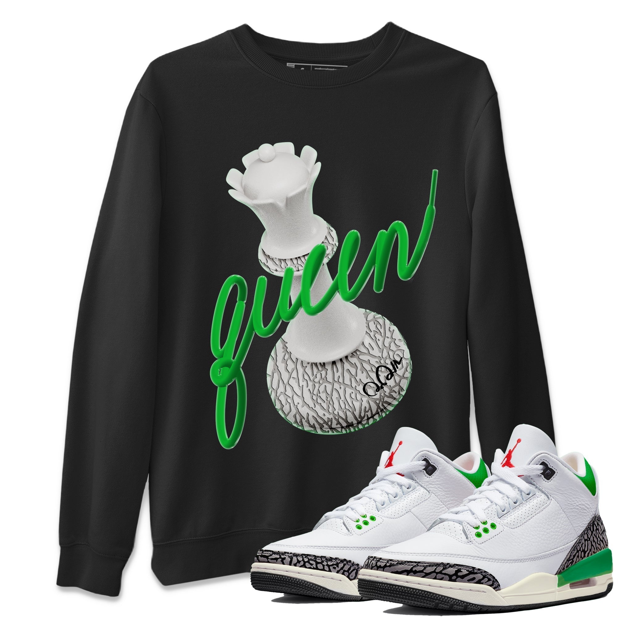 3D Queen Unisex Tops - Air Jordan 3 Lucky Green