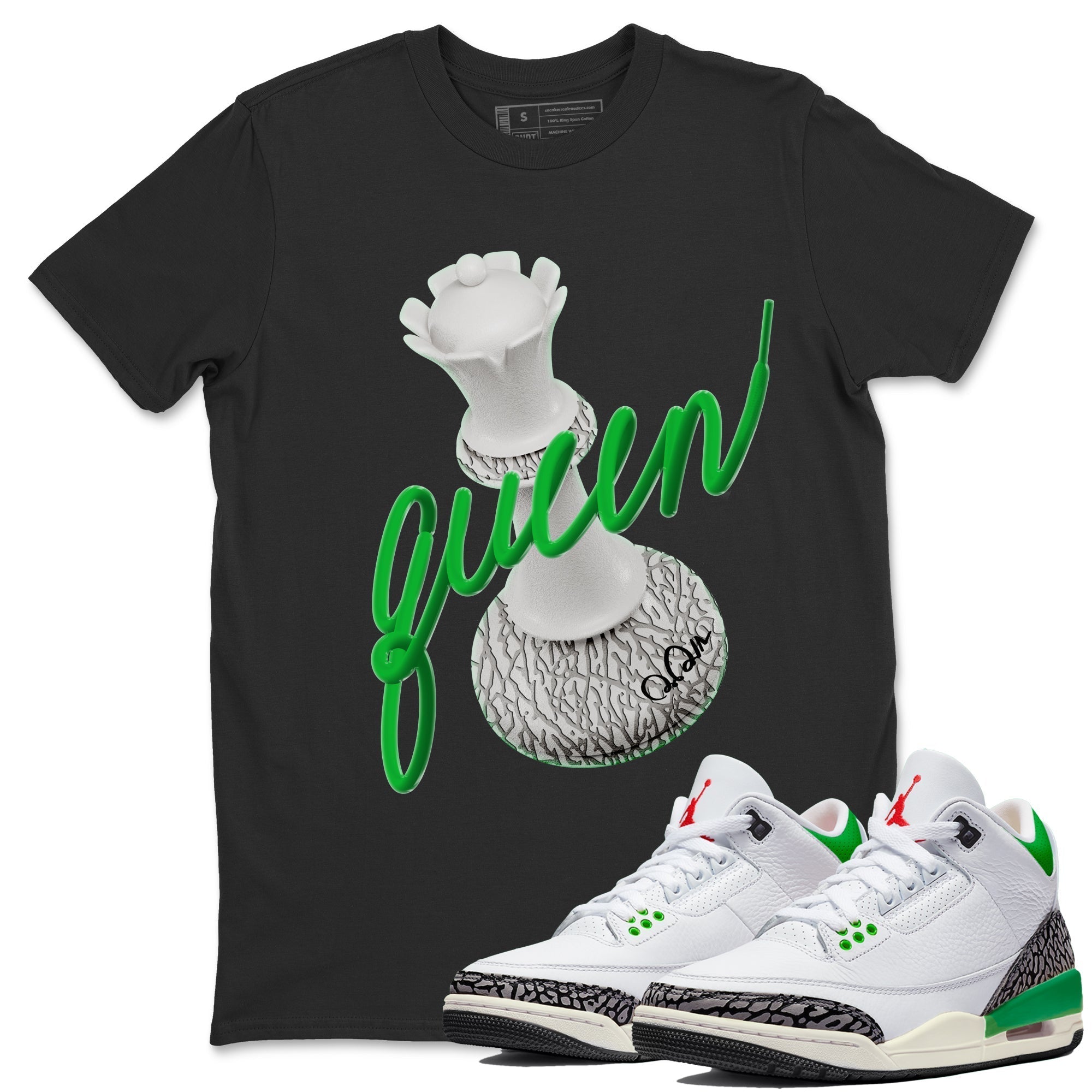 3D Queen Unisex Tops - Air Jordan 3 Lucky Green