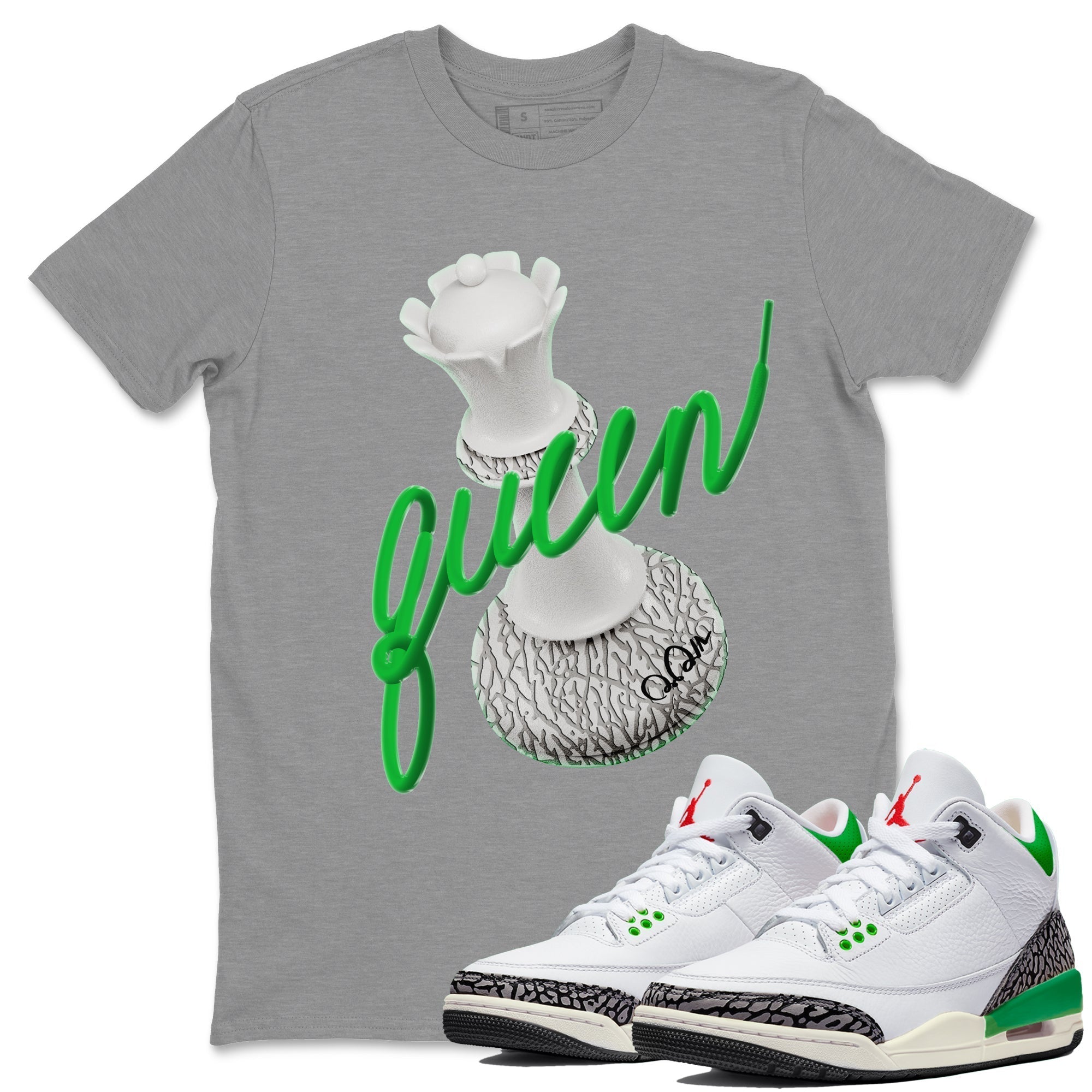 3D Queen Unisex Tops - Air Jordan 3 Lucky Green