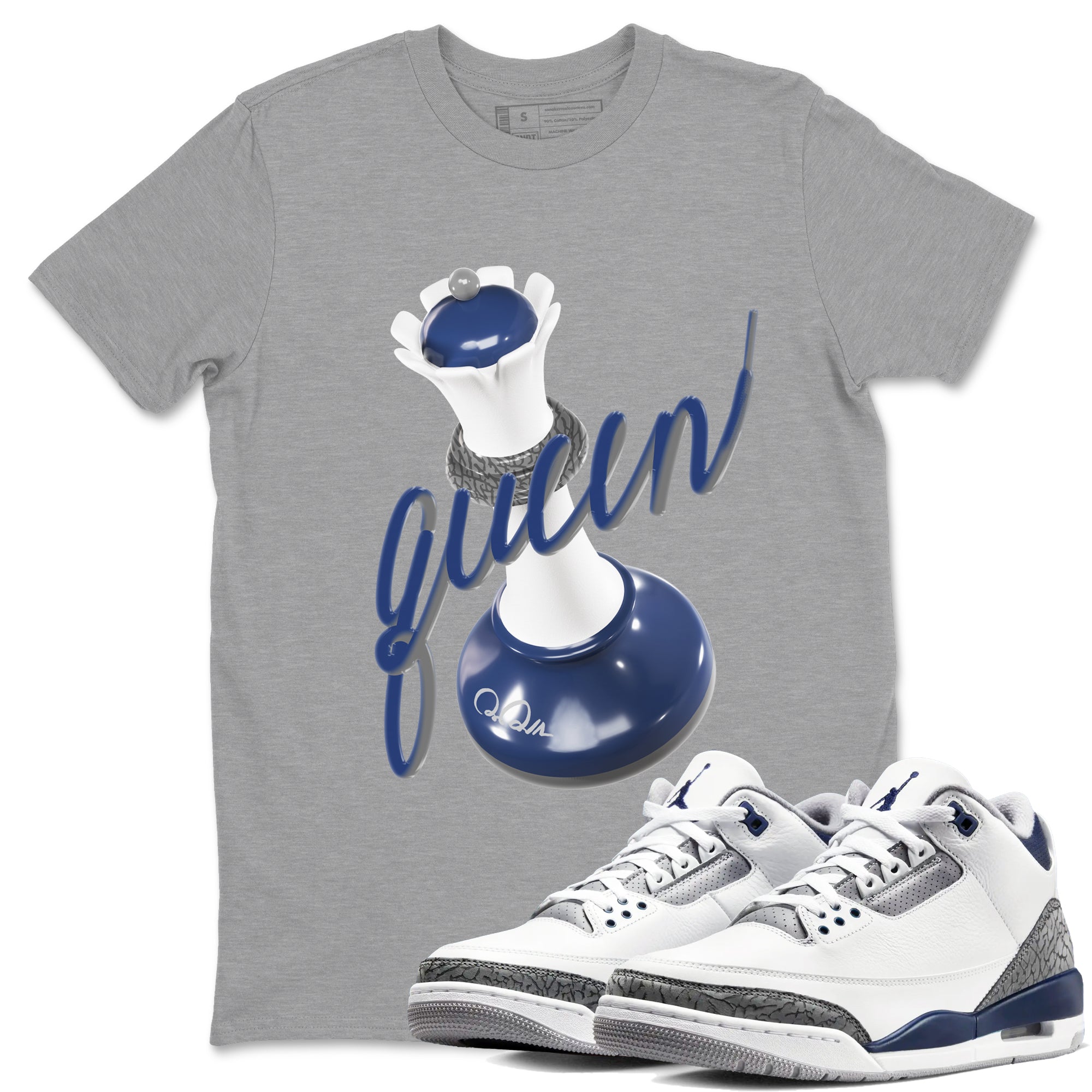 3D Queen snkmatch Tees - Air Jordan 3 Midnight Navy 2023