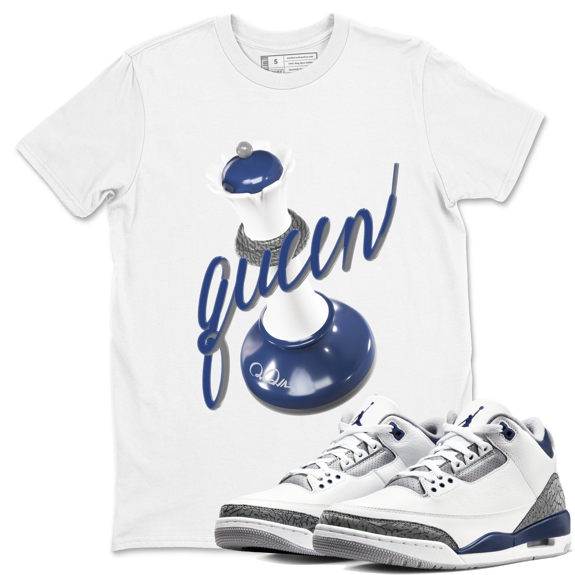 3D Queen snkmatch Tees - Air Jordan 3 Midnight Navy 2023