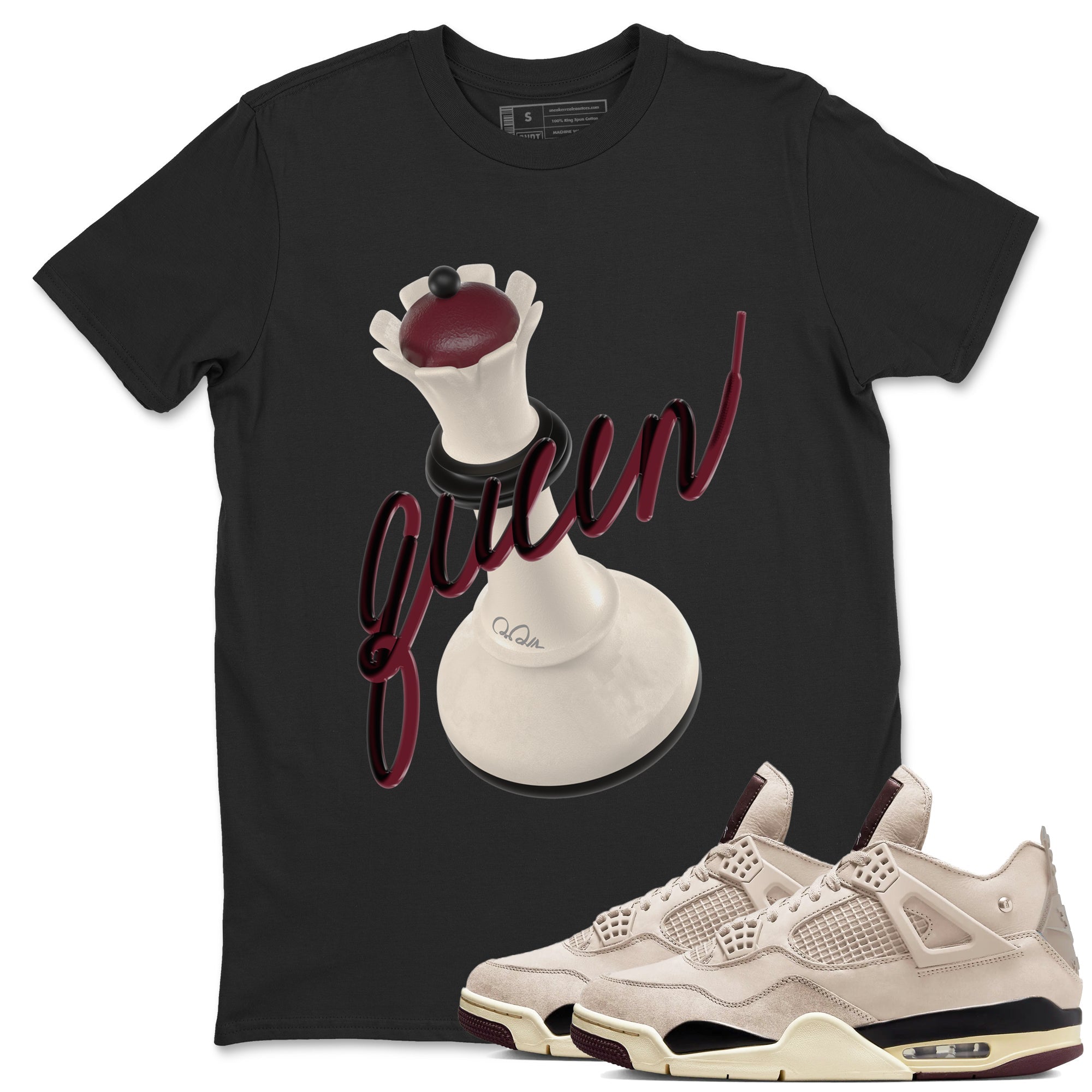 3D Queen snkmatch Tees - Air Jordan 4 A Ma Maniere x Fossil Stone