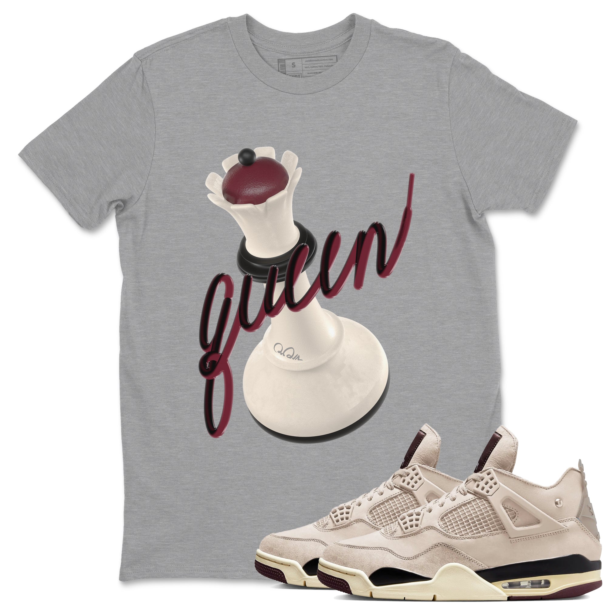 3D Queen snkmatch Tees - Air Jordan 4 A Ma Maniere x Fossil Stone