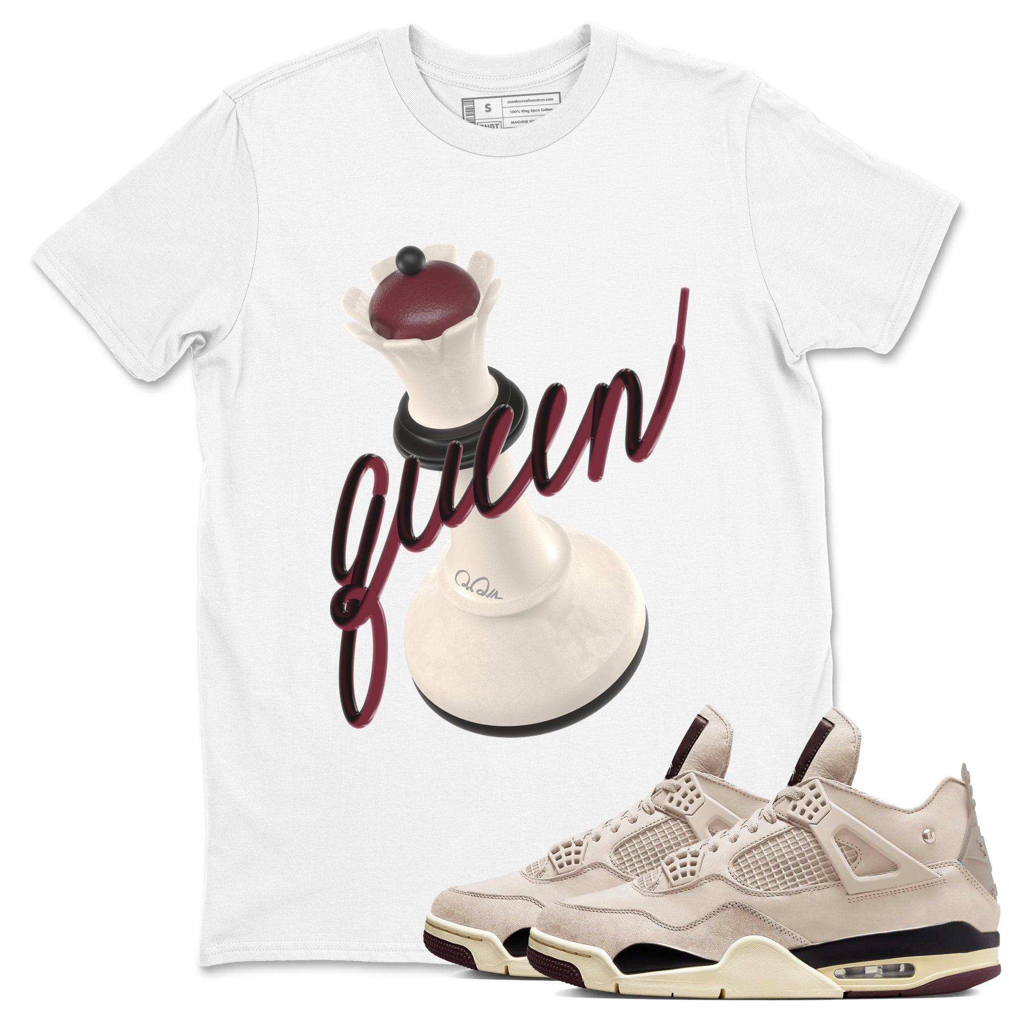 3D Queen snkmatch Tees - Air Jordan 4 A Ma Maniere x Fossil Stone