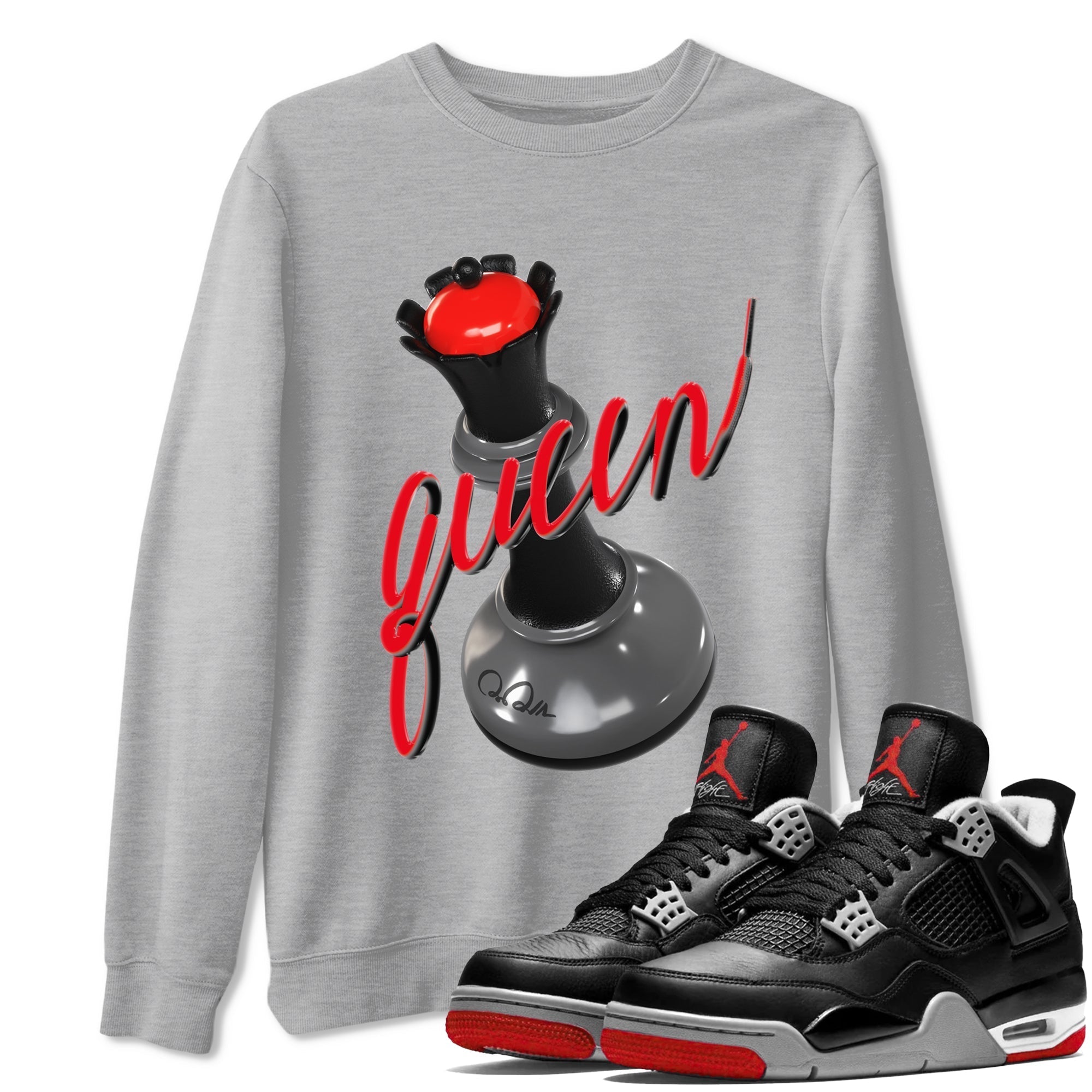 3D Queen snkmatch Tee - Air Jordan 4 Bred Reimagined