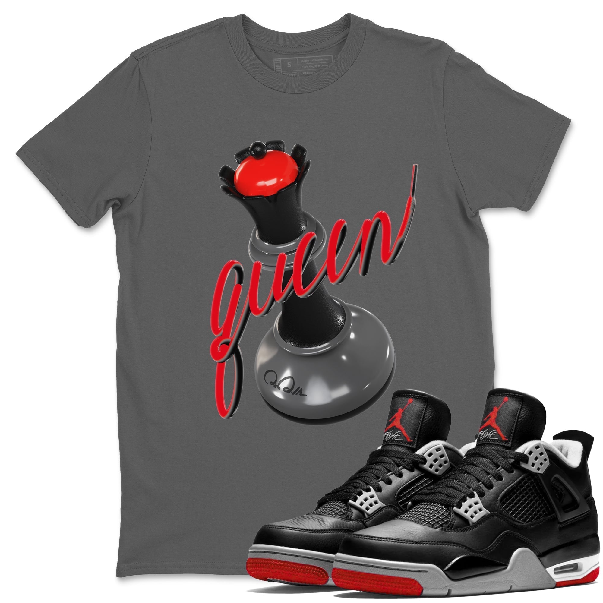3D Queen snkmatch Tee - Air Jordan 4 Bred Reimagined