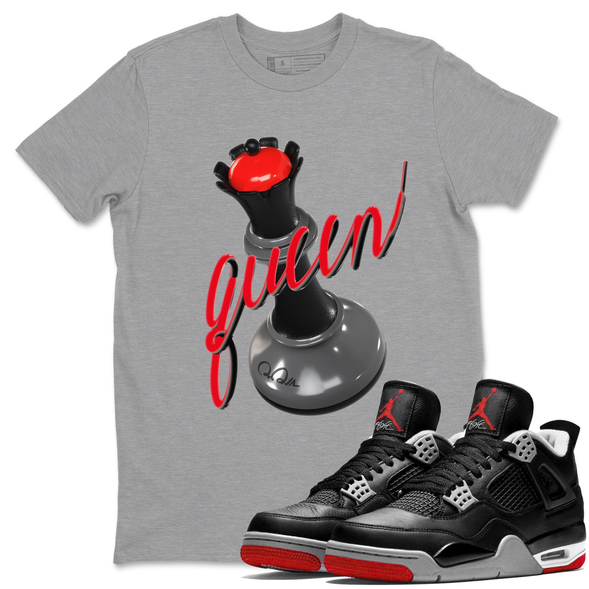 3D Queen snkmatch Tee - Air Jordan 4 Bred Reimagined
