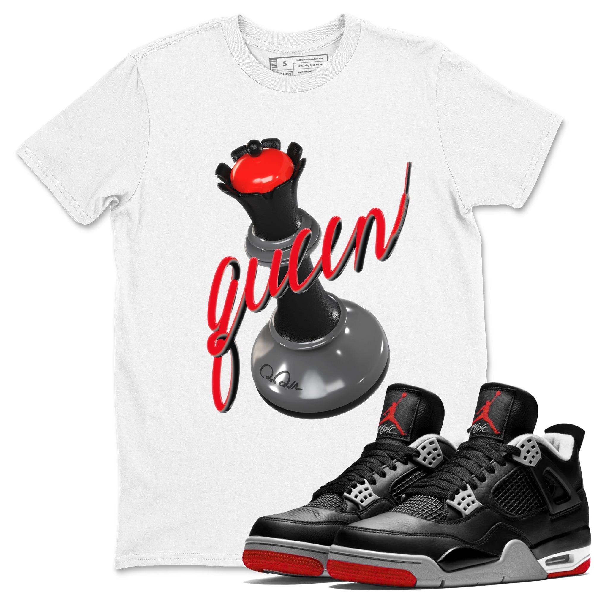 3D Queen snkmatch Tee - Air Jordan 4 Bred Reimagined