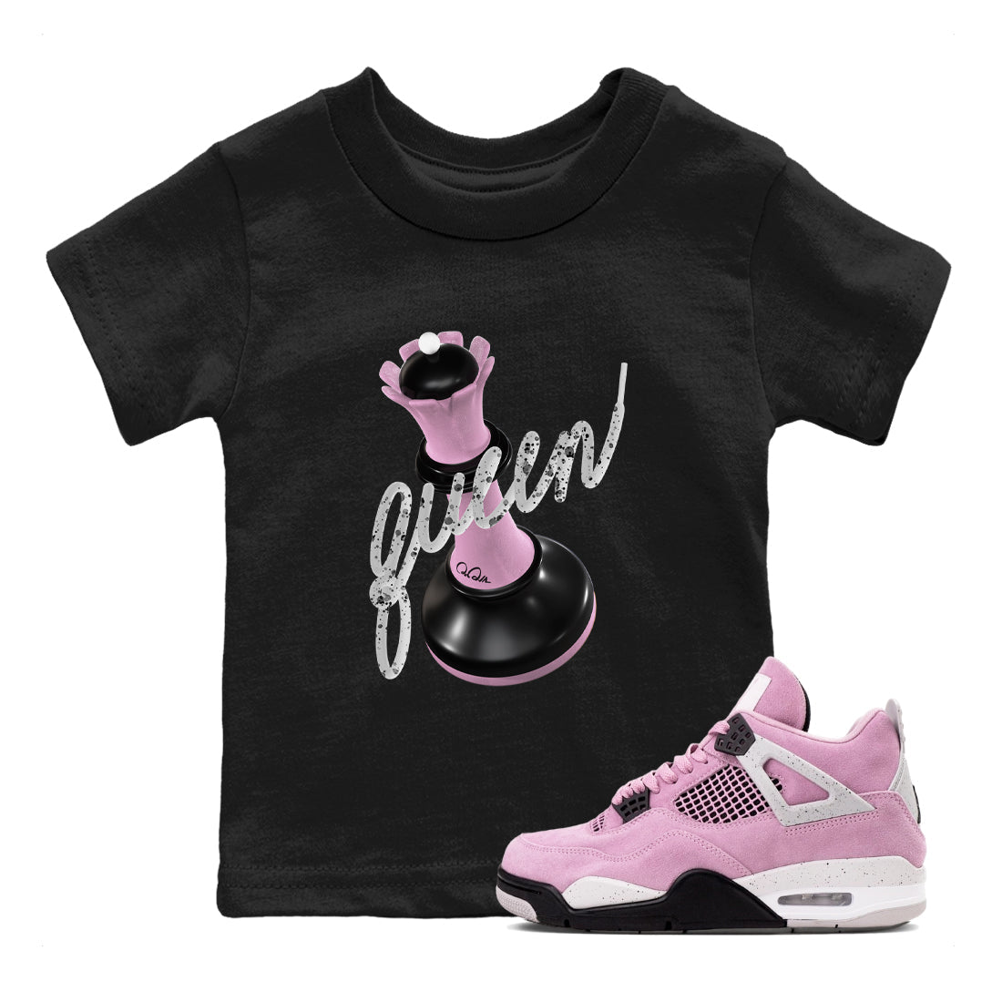 3D Queen snkmatch Tees Kids - Air Jordan 4 Orchid