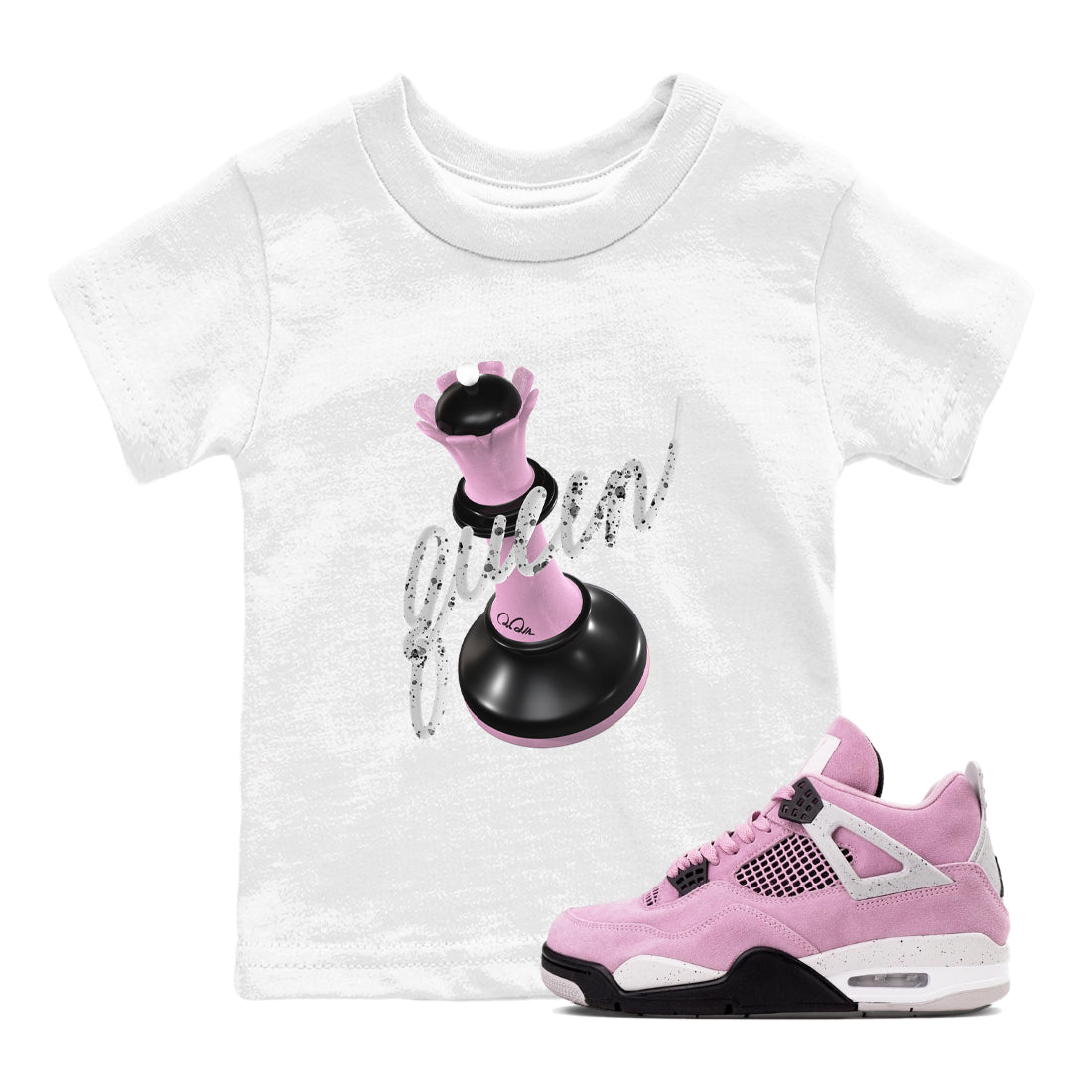 3D Queen snkmatch Tees Kids - Air Jordan 4 Orchid