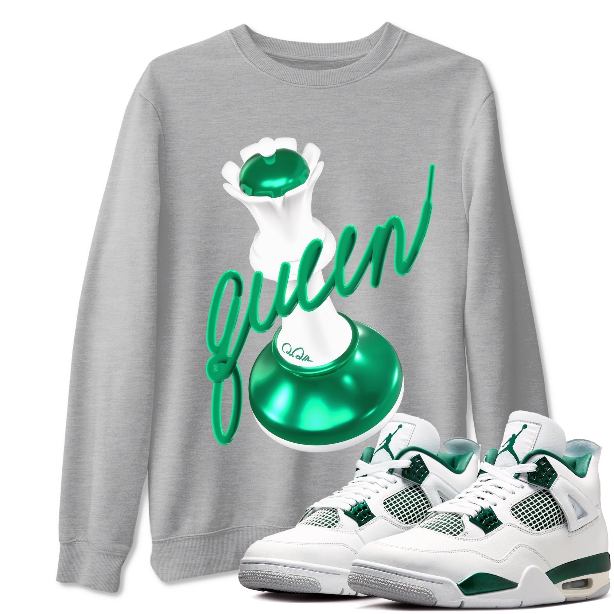 3D Queen snkmatch Tees - Air Jordan 4 Oxidized Green