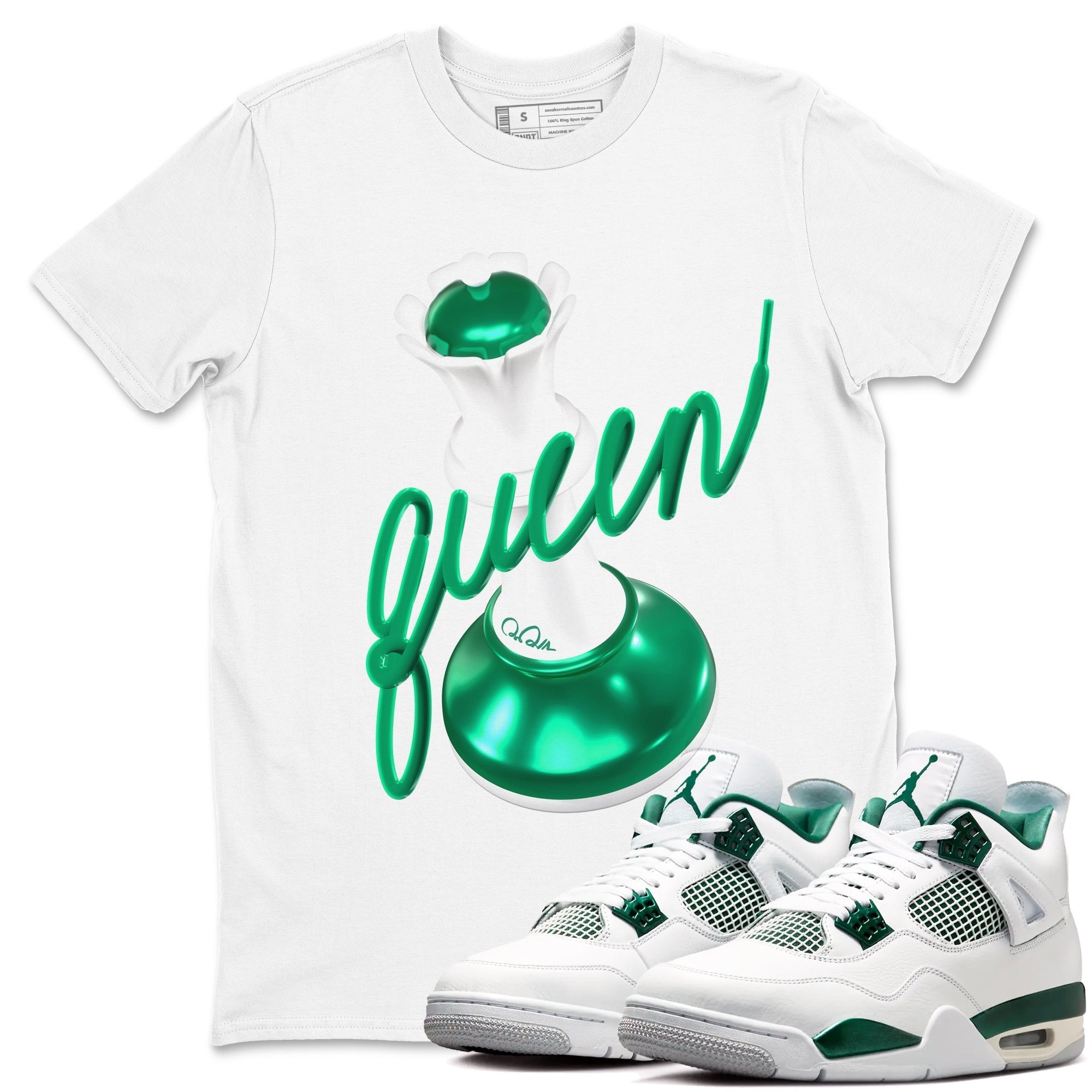 3D Queen snkmatch Tees - Air Jordan 4 Oxidized Green