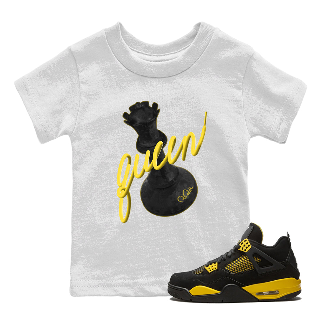 3D Queen Kids Tops - Air Jordan 4 Thunder