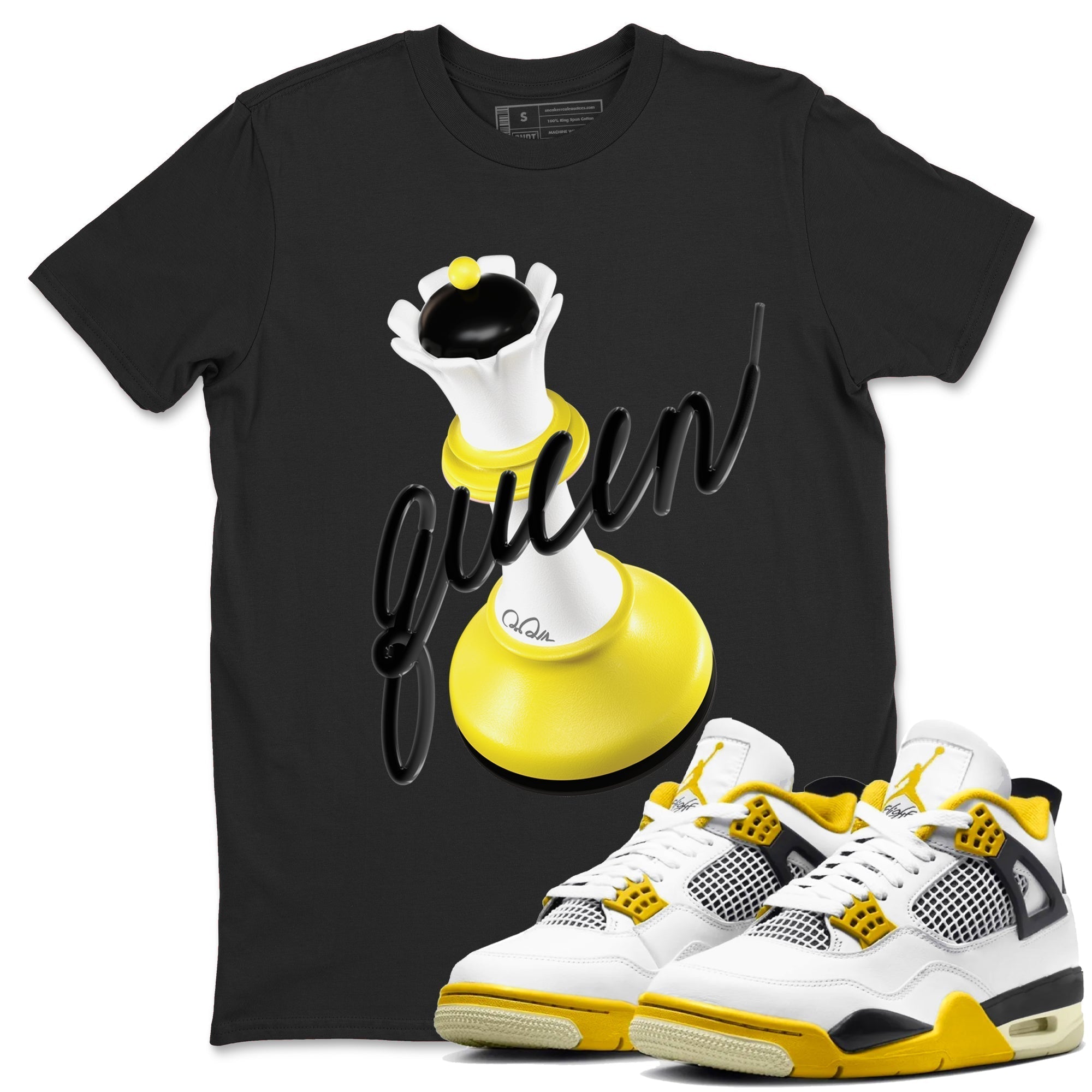 3D Queen snkmatch Tees - Air Jordan 4 Vivid Sulfur