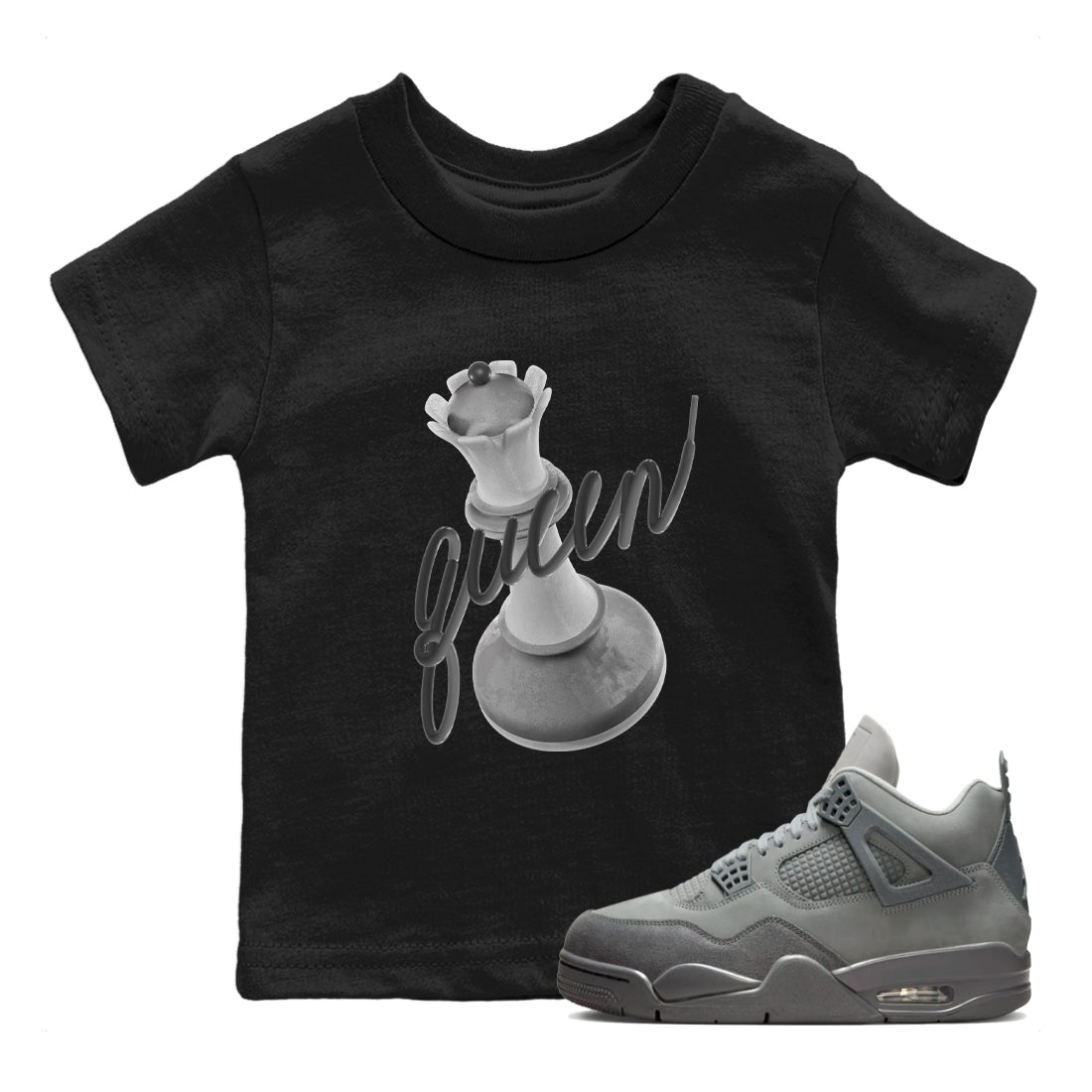 3D Queen snkmatch Tees Kids - Air Jordan 4 Wet Cement