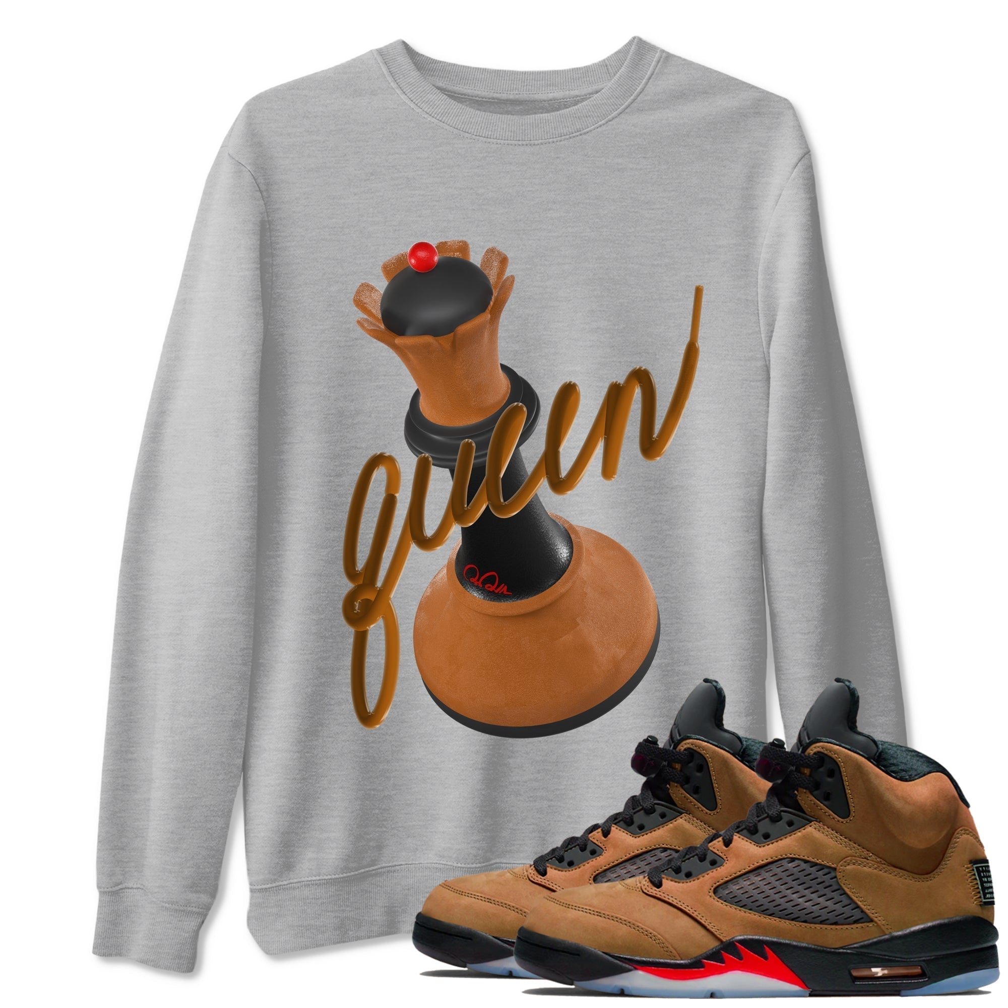 3D Queen snkmatch Tees - Air Jordan 5 Archaeo Brown