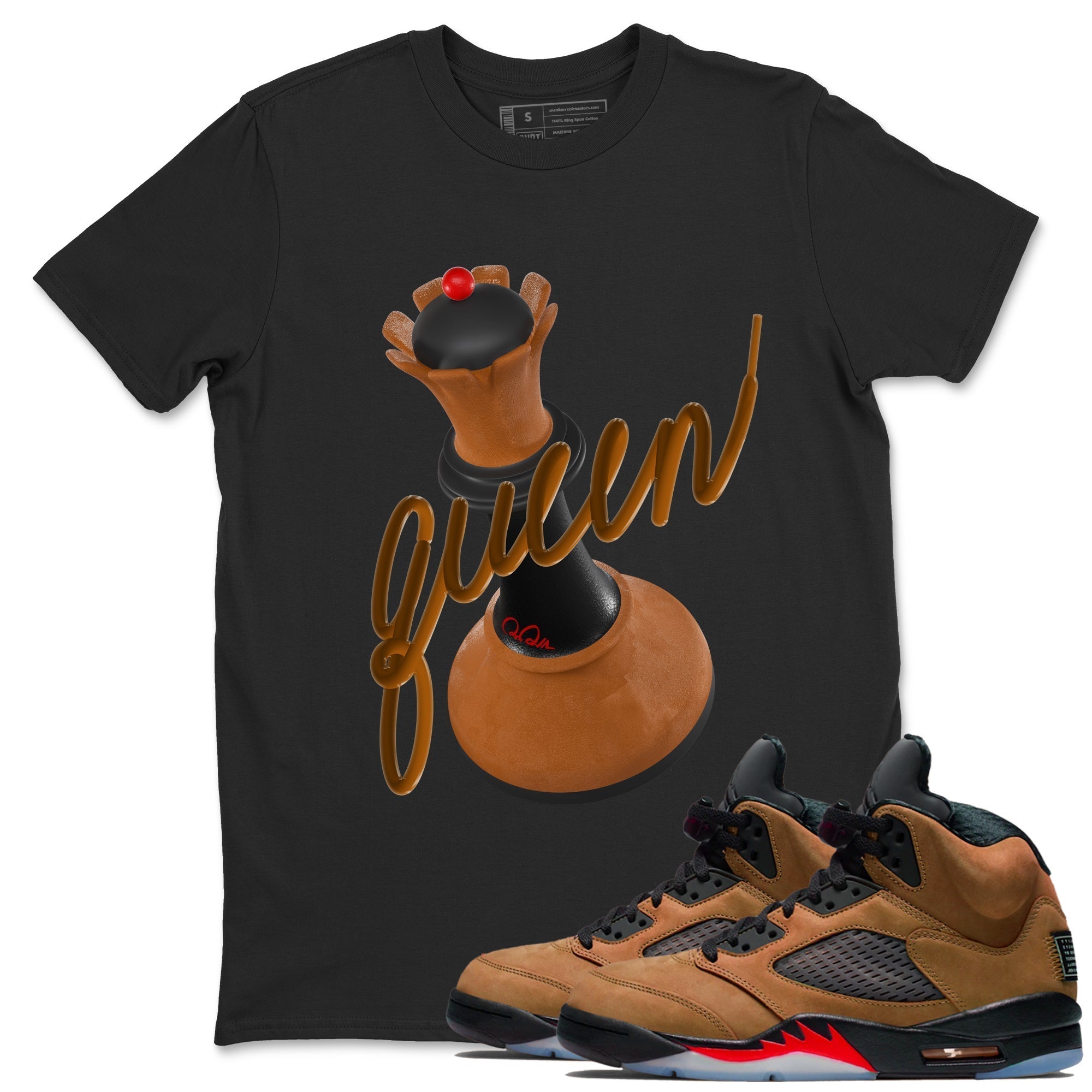 3D Queen snkmatch Tees - Air Jordan 5 Archaeo Brown