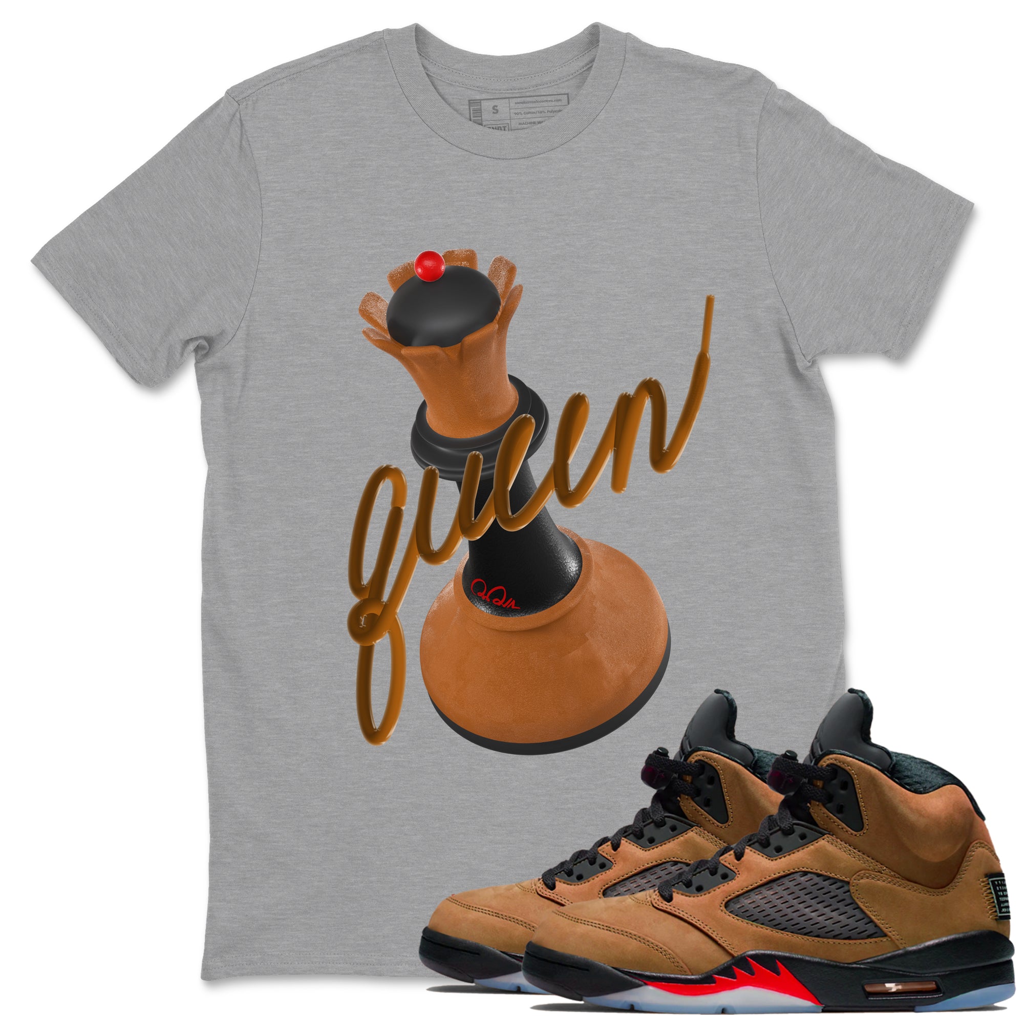 3D Queen snkmatch Tees - Air Jordan 5 Archaeo Brown