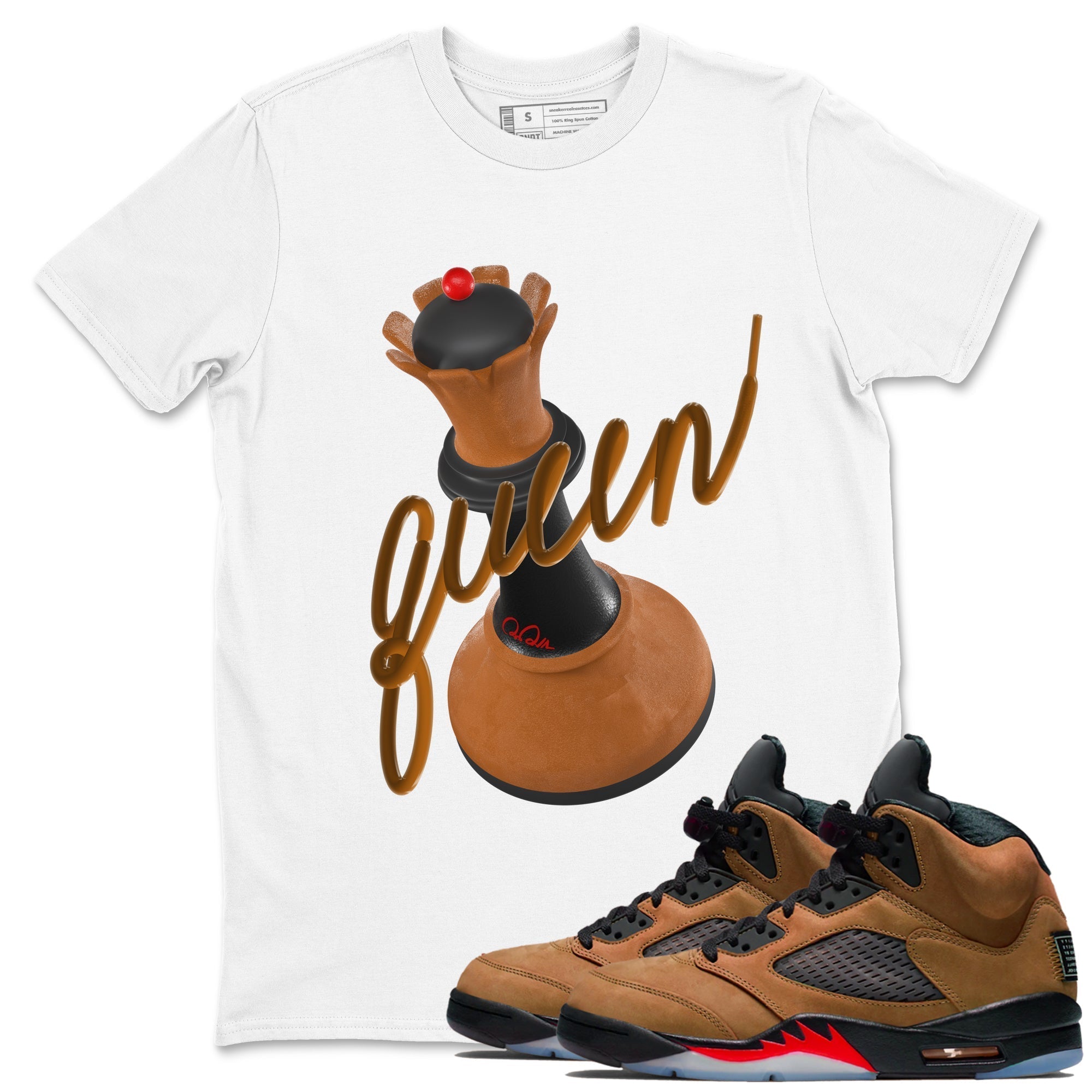 3D Queen snkmatch Tees - Air Jordan 5 Archaeo Brown