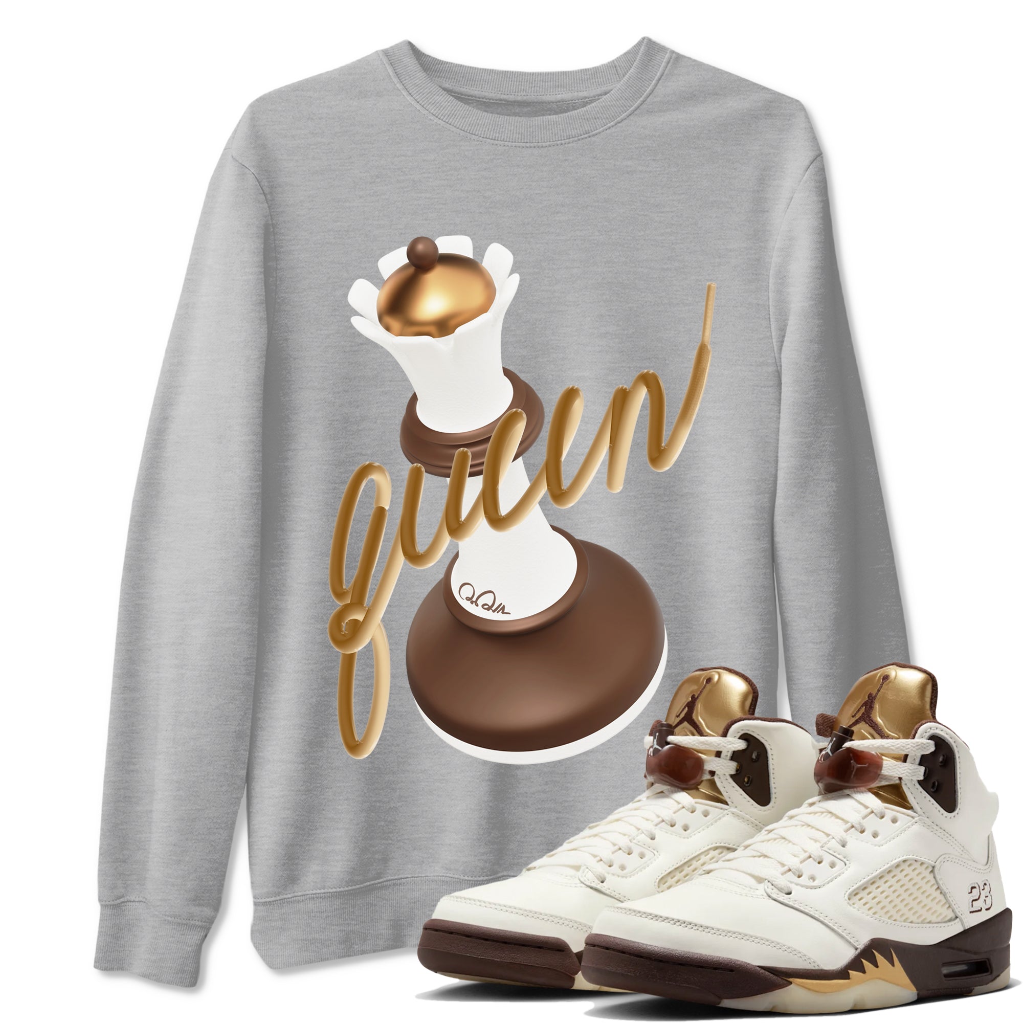 3D Queen snkmatch Tees - Air Jordan 5 Golden Ticket