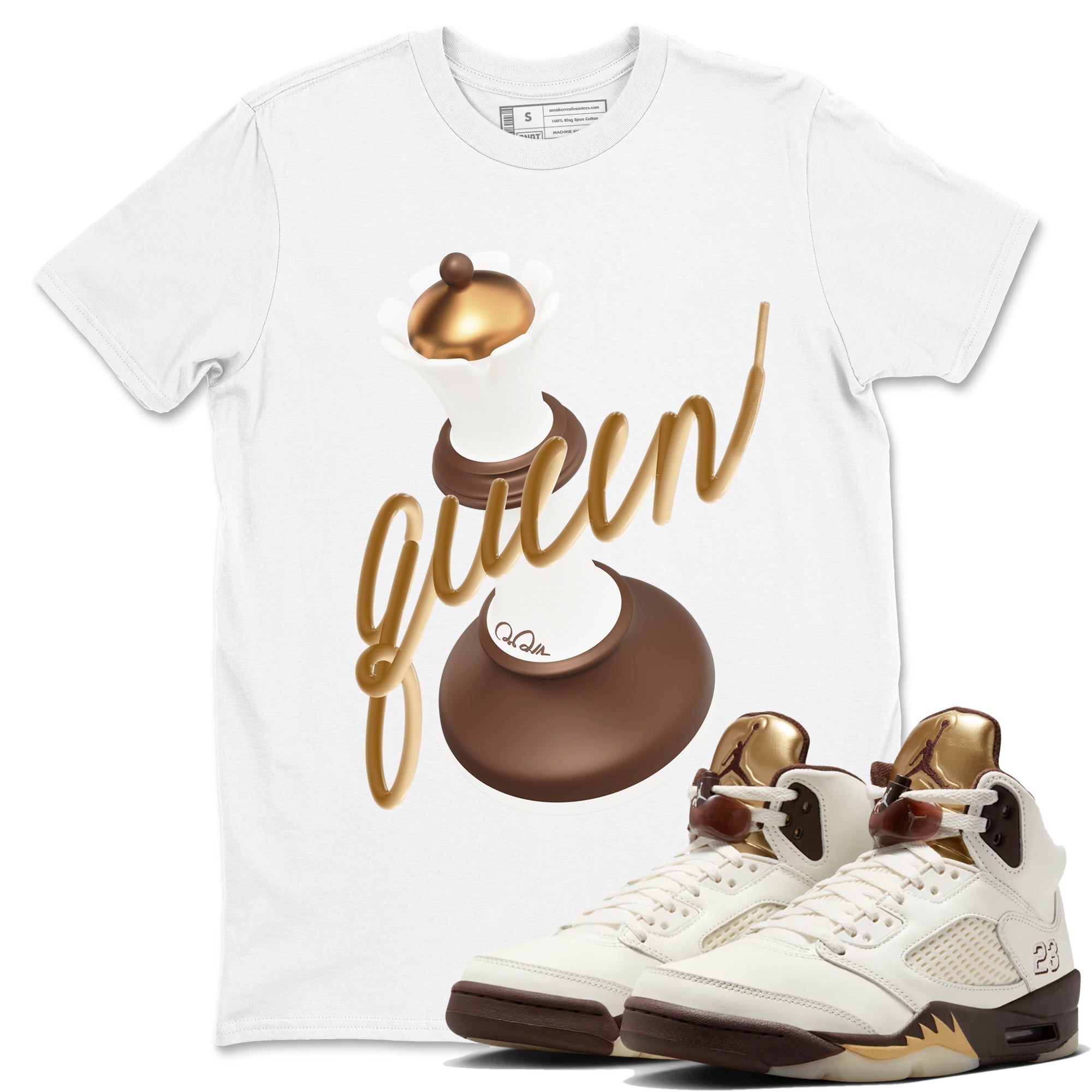 3D Queen snkmatch Tees - Air Jordan 5 Golden Ticket