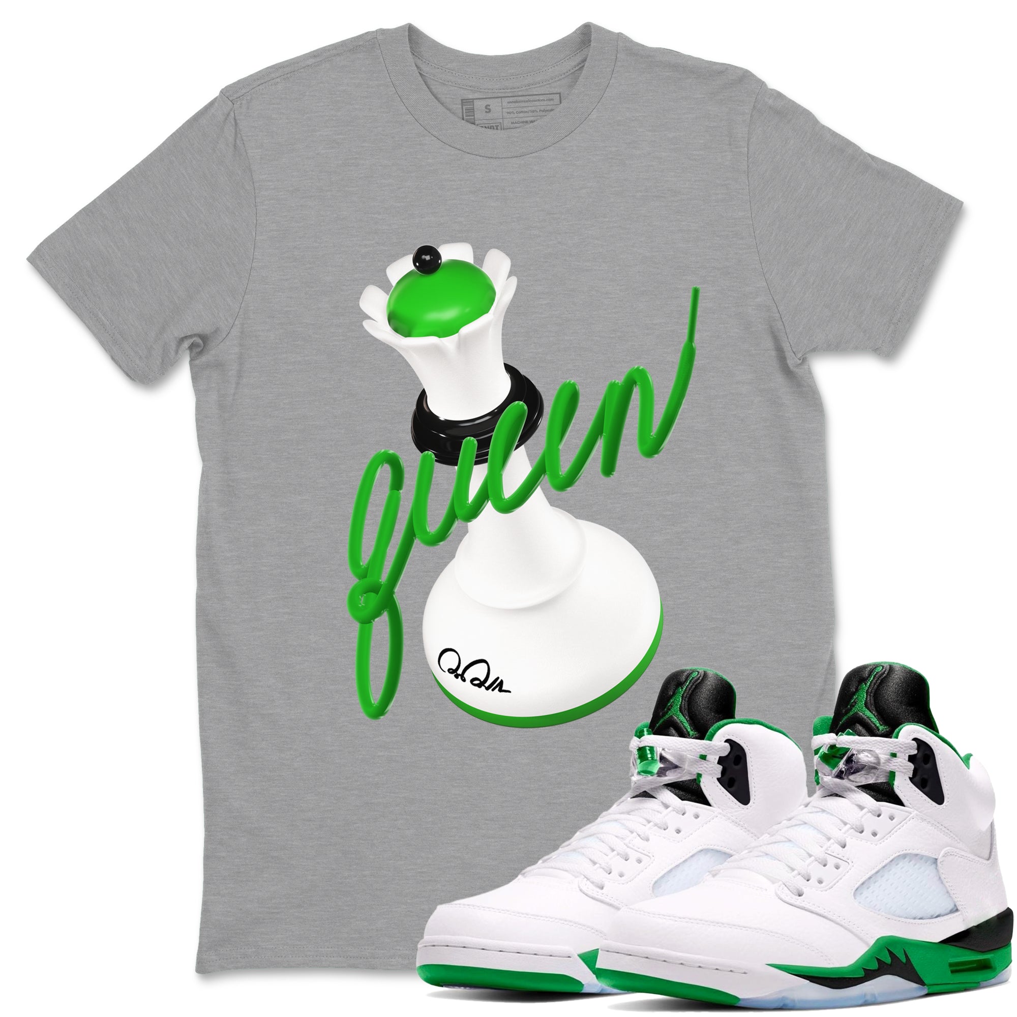 3D Queen snkmatch Tees - Air Jordan 5 Lucky Green
