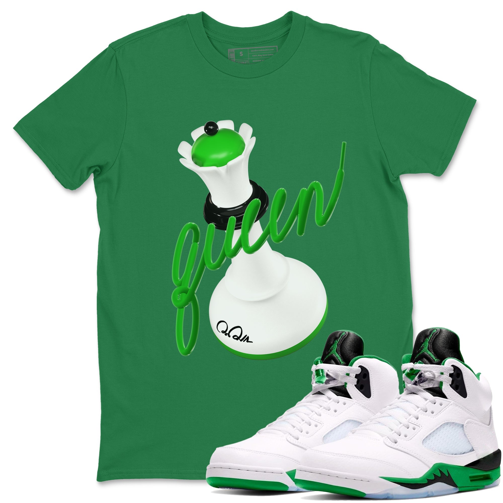 3D Queen snkmatch Tees - Air Jordan 5 Lucky Green