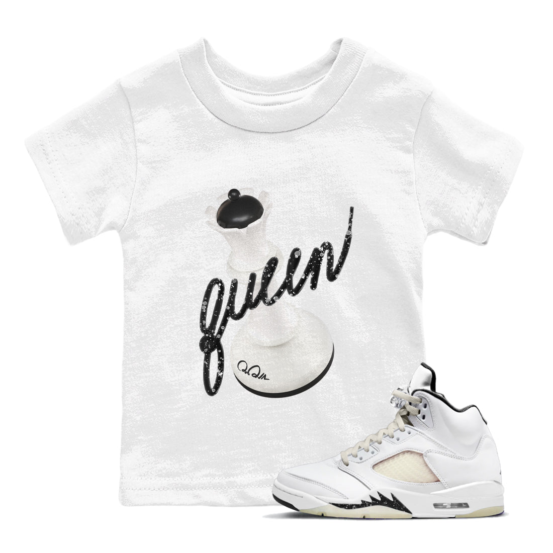 3D Queen snkmatch Tees Kids - Air Jordan 5 Sail