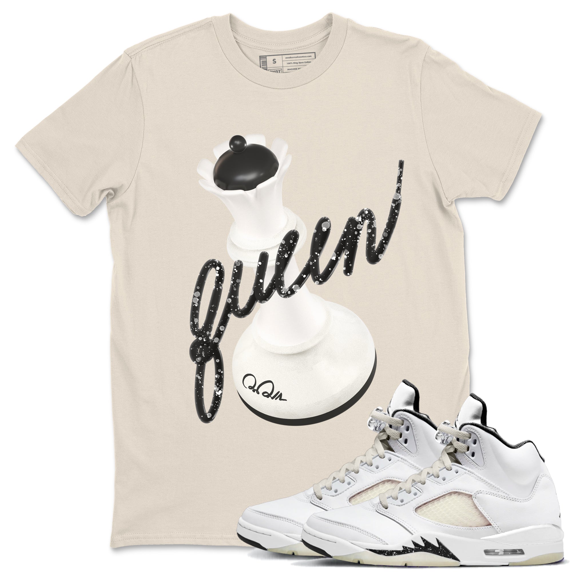 3D Queen snkmatch Tees - Air Jordan 5 Sail