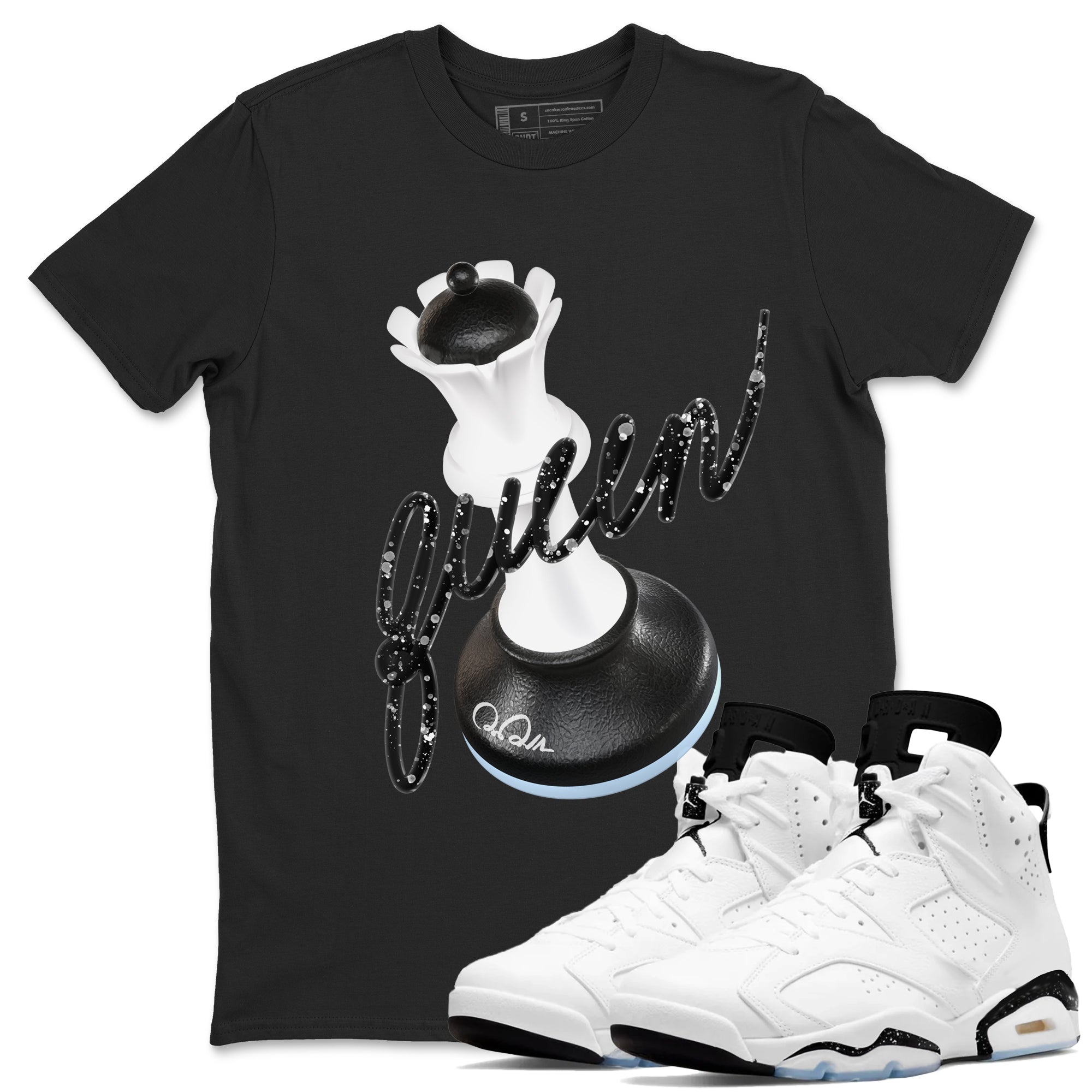 3D Queen snkmatch Tees - Air Jordan 6 White Black