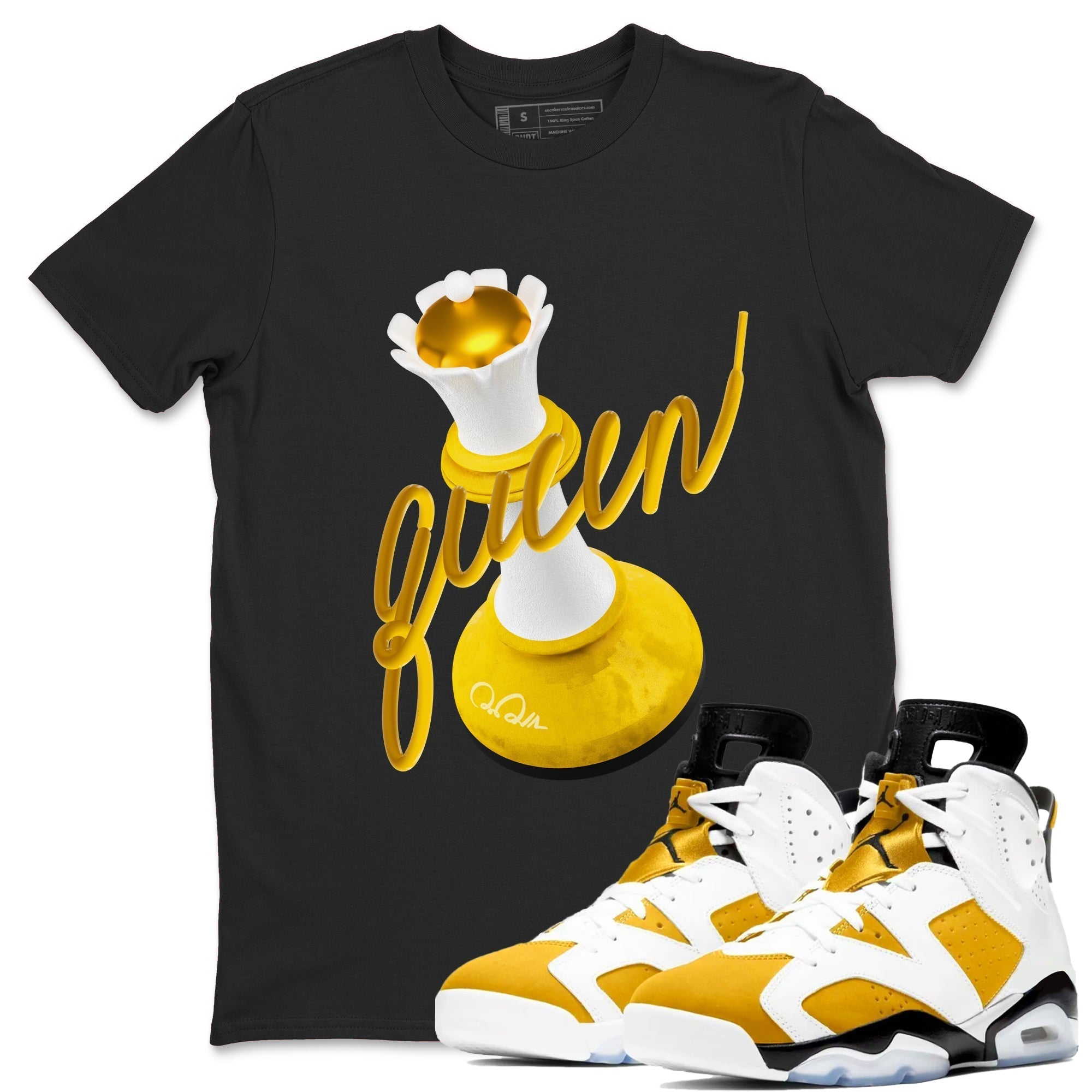 3D Queen snkmatch Tee - Air Jordan 6 Yellow Ochre