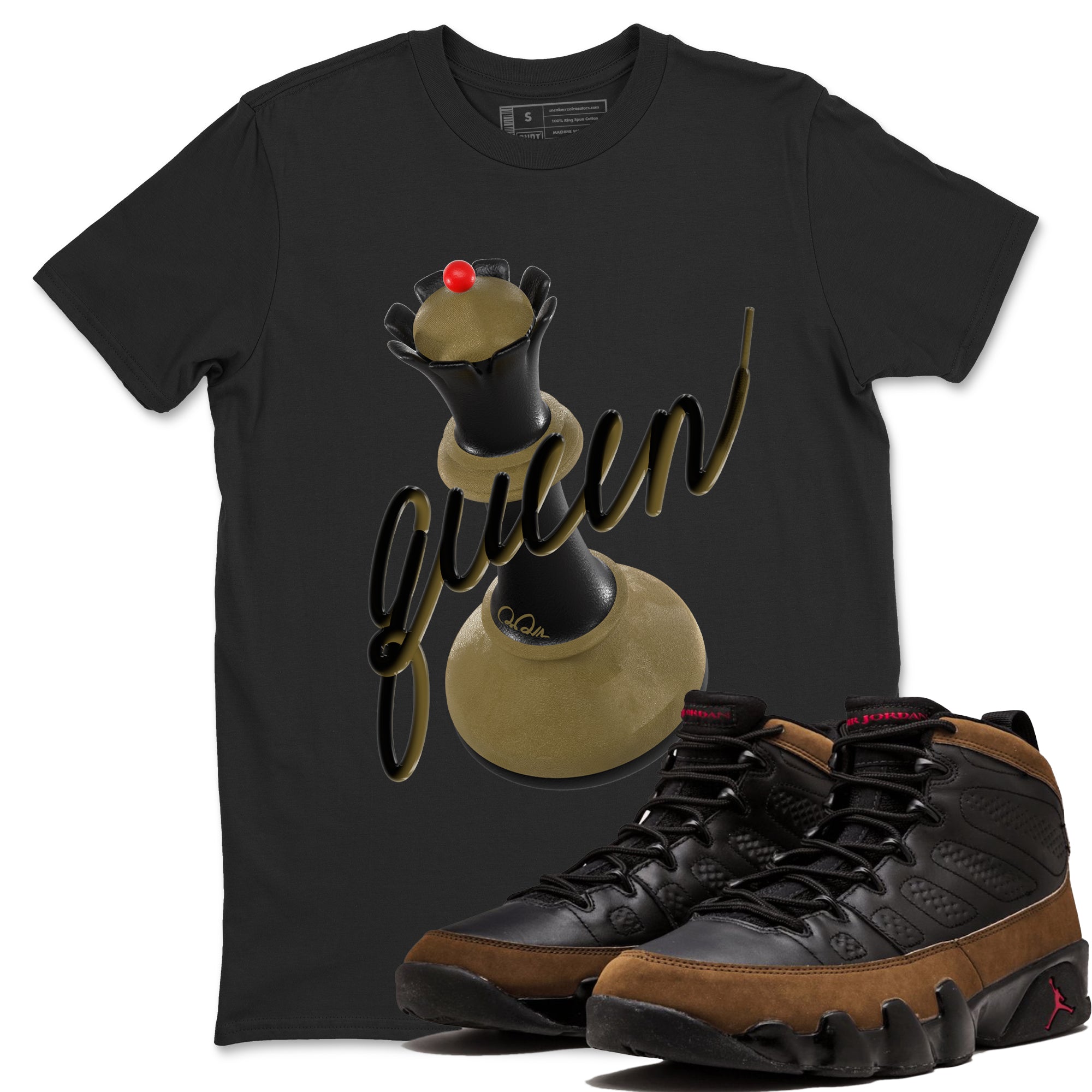 3D Queen snkmatch Tees - Air Jordan 9 Olive