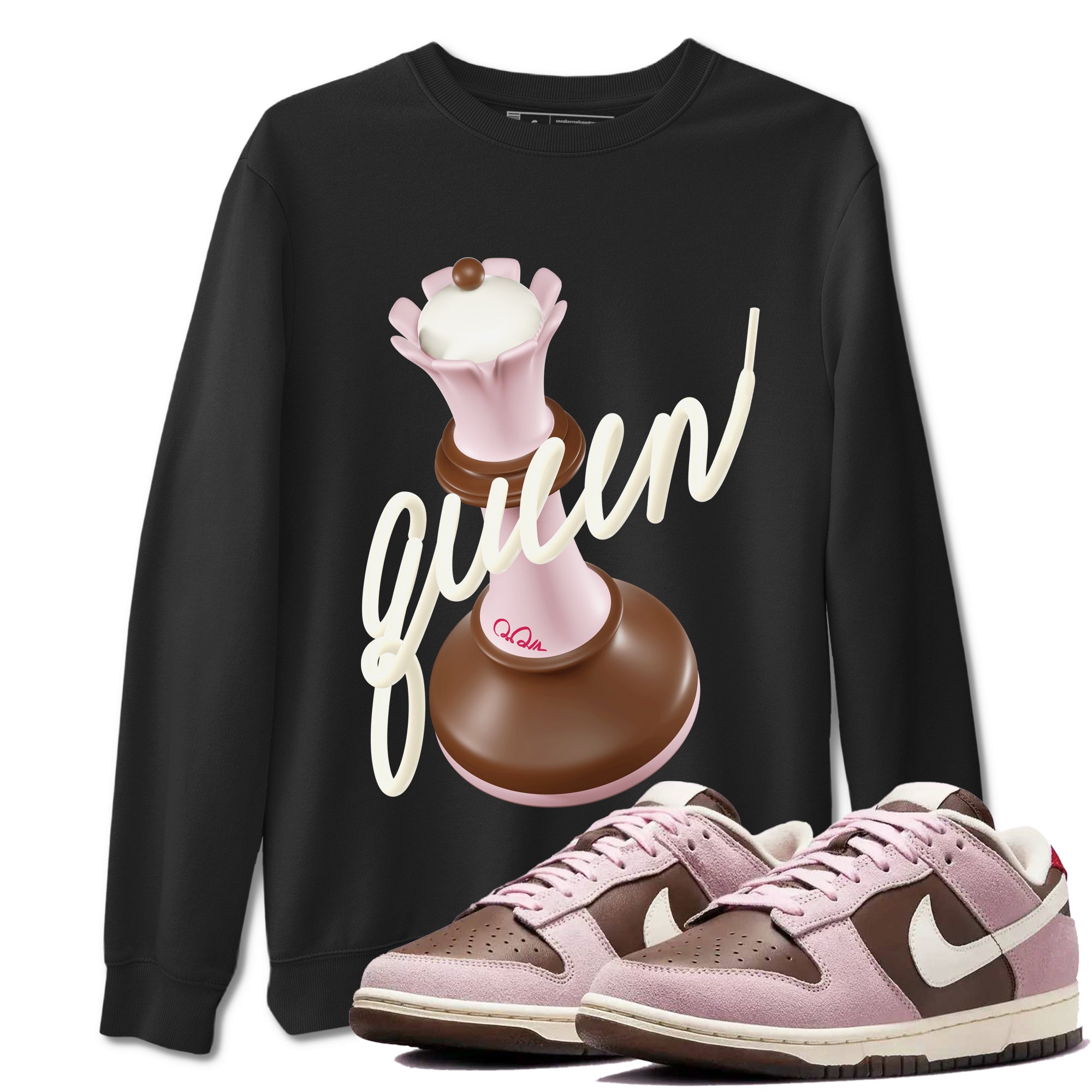 3D Queen snkmatch Tees - Dunk Cacao Wow And Pink Foam