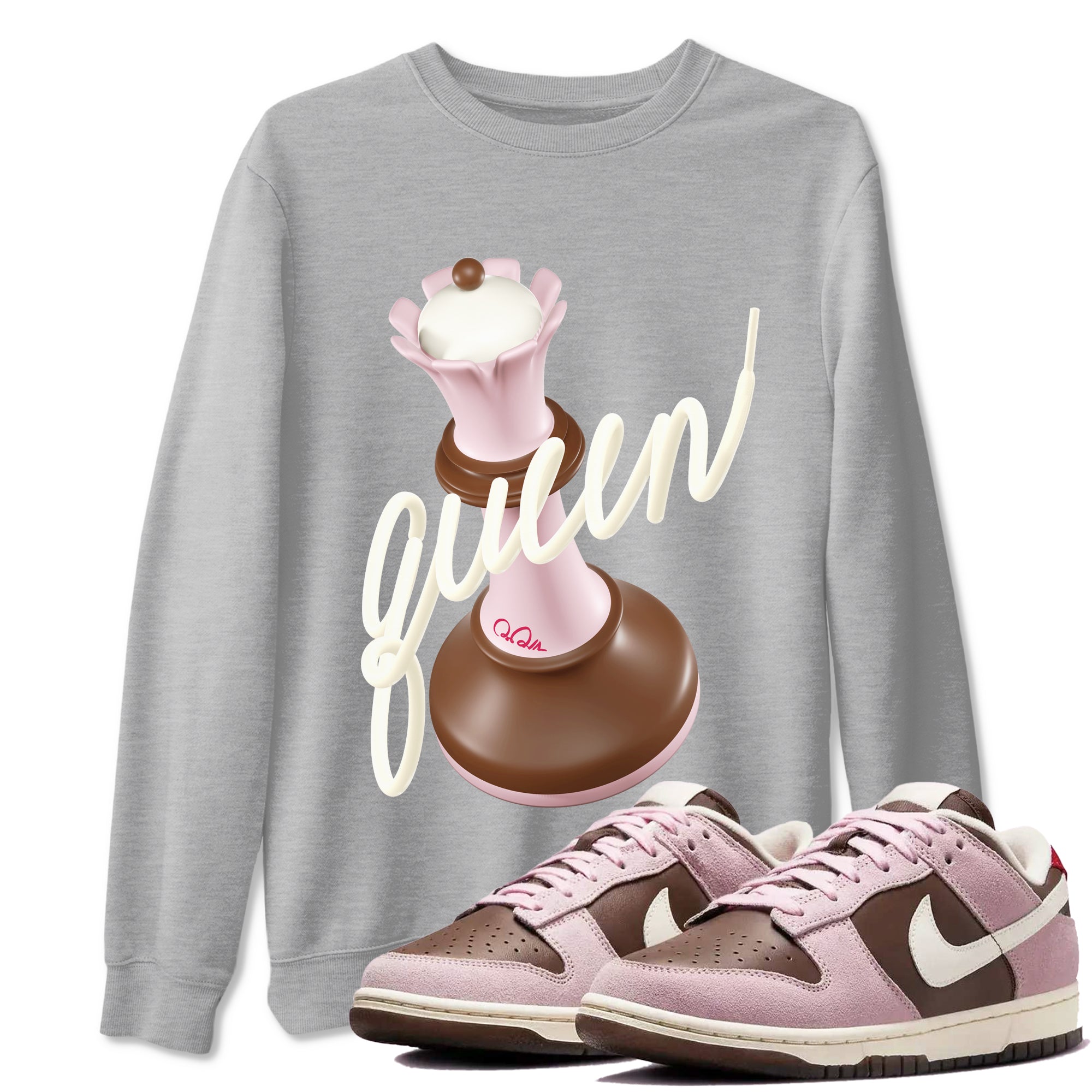 3D Queen snkmatch Tees - Dunk Cacao Wow And Pink Foam