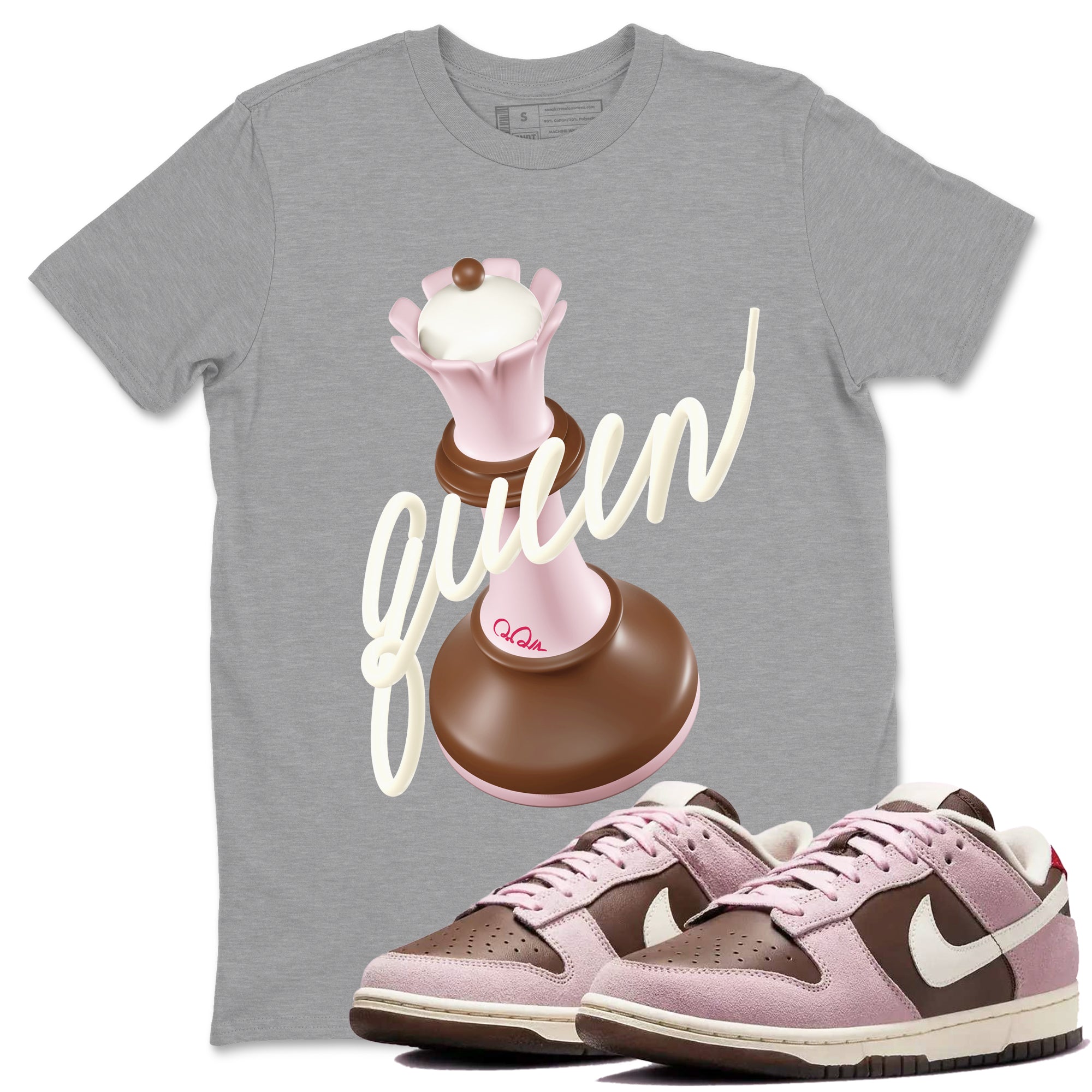 3D Queen snkmatch Tees - Dunk Cacao Wow And Pink Foam